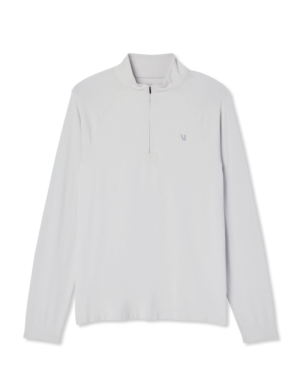 Vuori Clearview Seamless Quarter Zip Frost Grey Long Sleeve