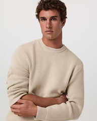 Vuori Denver Waffle Crew Sweater Men's Mushroom Wool Sweater