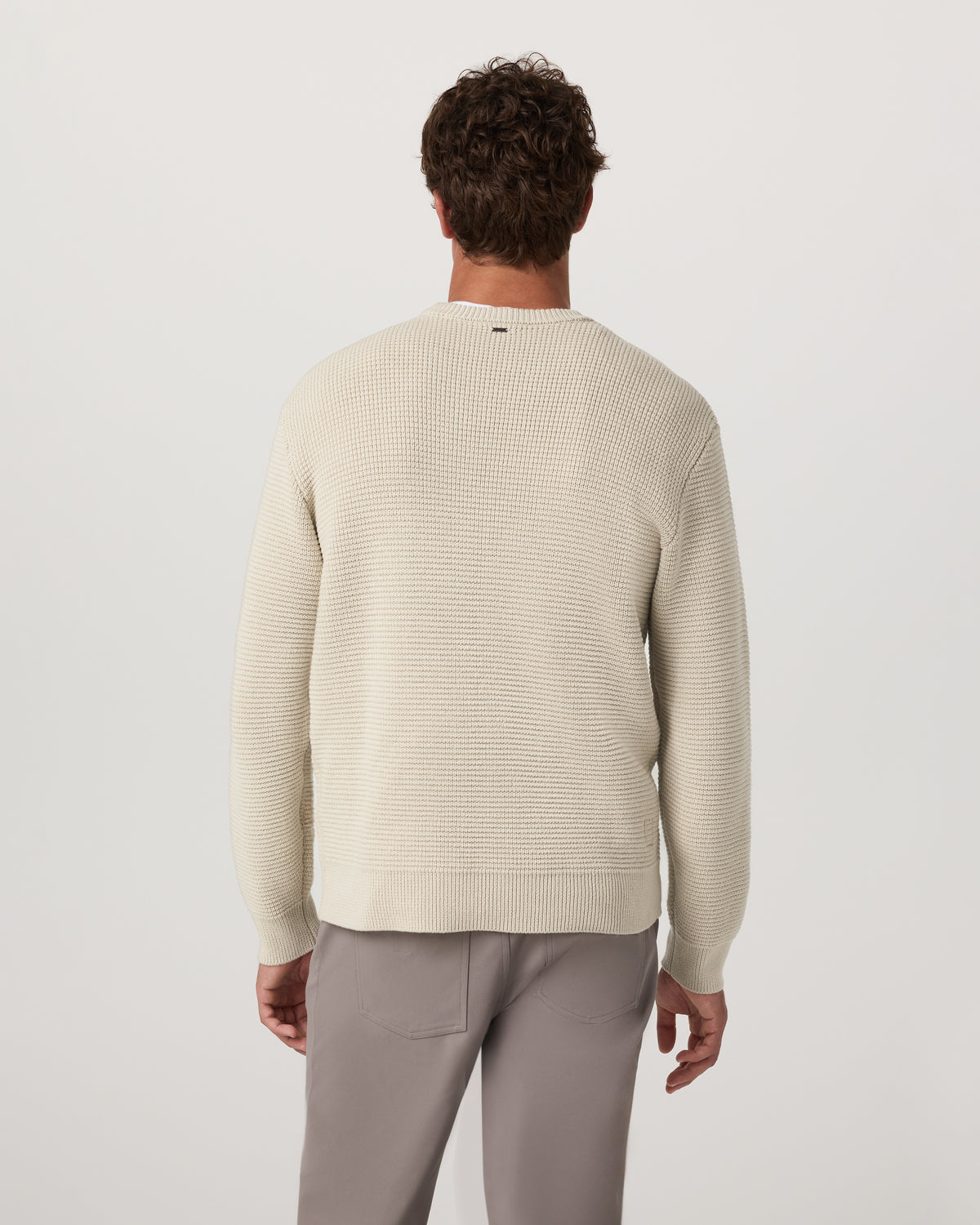 Vuori Denver Waffle Crew Sweater Men's Mushroom Wool Sweater