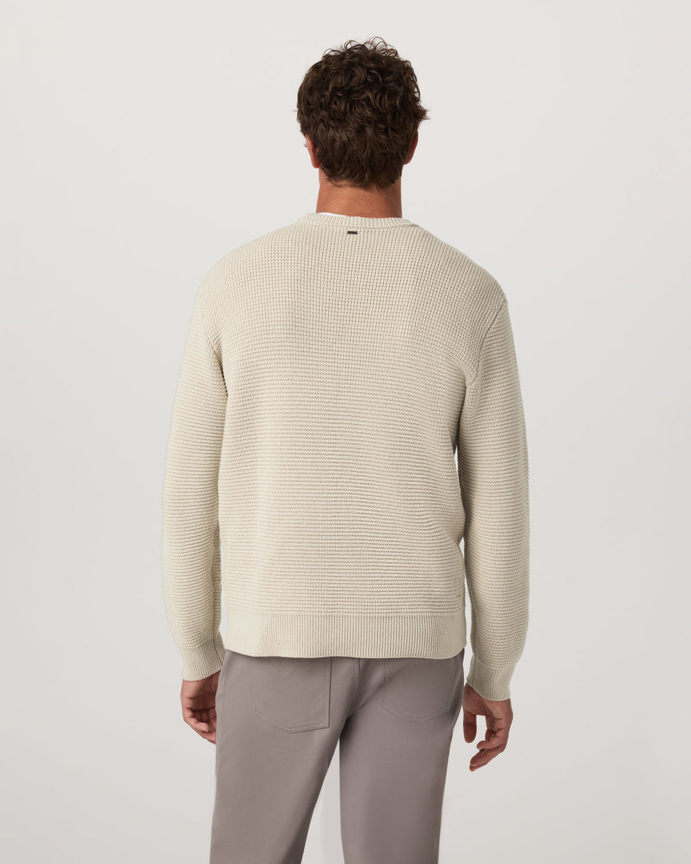 Vuori Denver Waffle Crew Sweater Men's Mushroom Wool Sweater