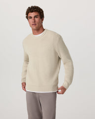 Vuori Denver Waffle Crew Sweater Men's Mushroom Wool Sweater