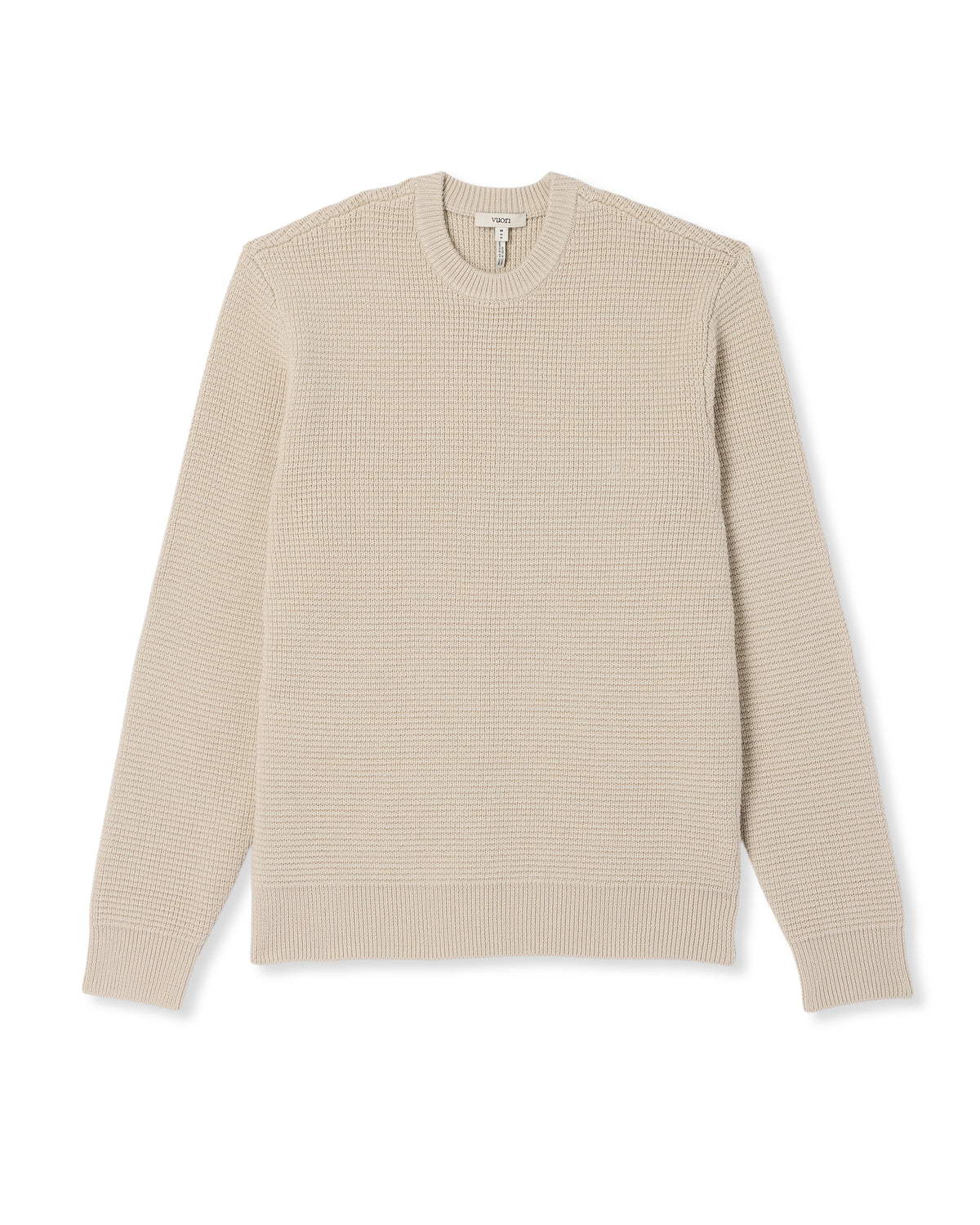 Vuori Denver Waffle Crew Sweater Men's Mushroom Wool Sweater