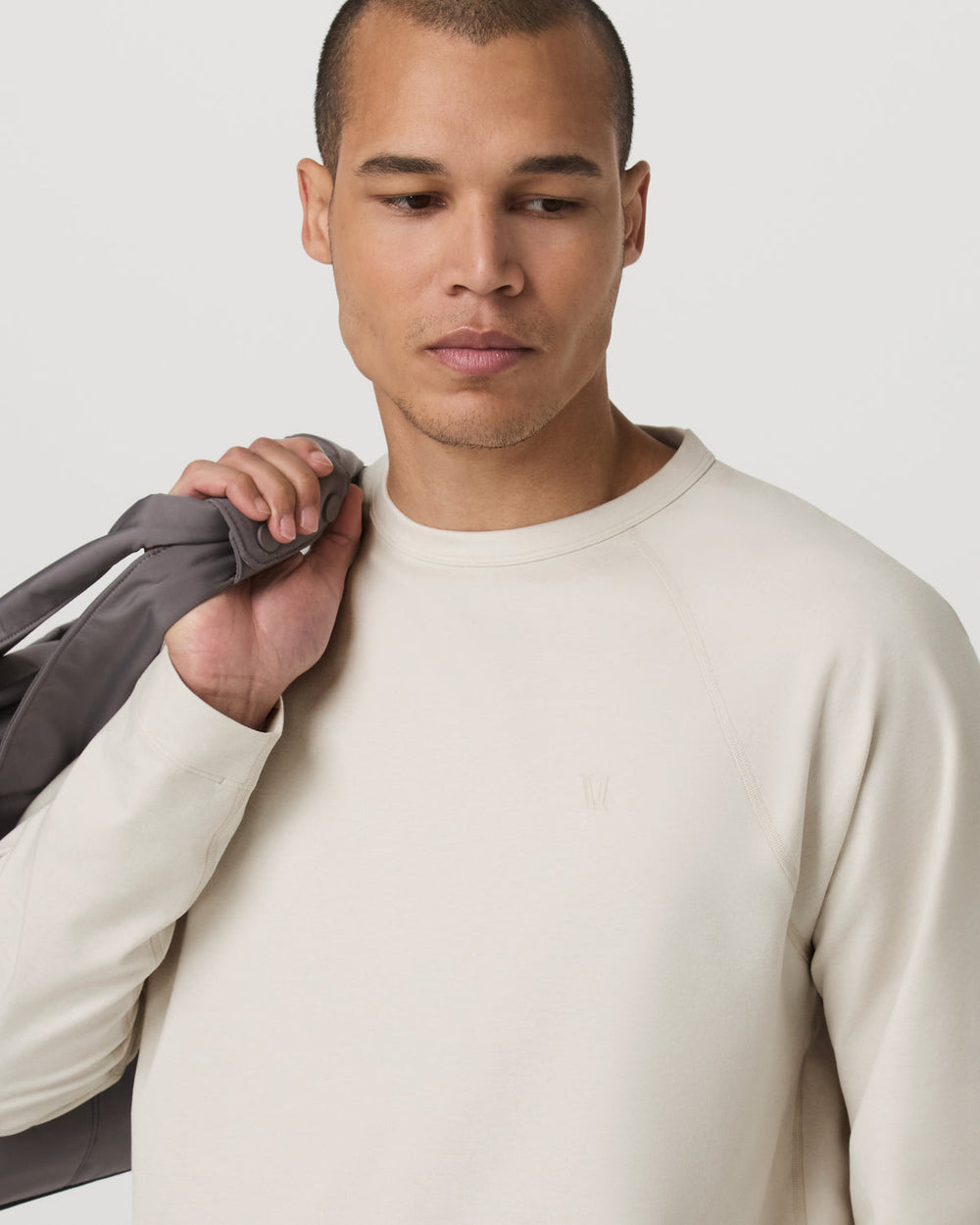 Vuori Coronado Crew - Relaxed Fit Men's Ivory Heather Crew