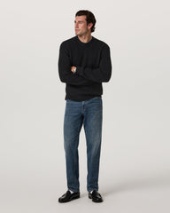 Vuori Denver Waffle Crew Sweater Men's Black Wool Sweater