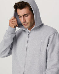 Vuori Seaside Full Zip 2.0 Men's Light Heather Grey Hoodie
