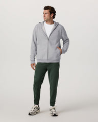 Vuori Seaside Full Zip 2.0 Men's Light Heather Grey Hoodie