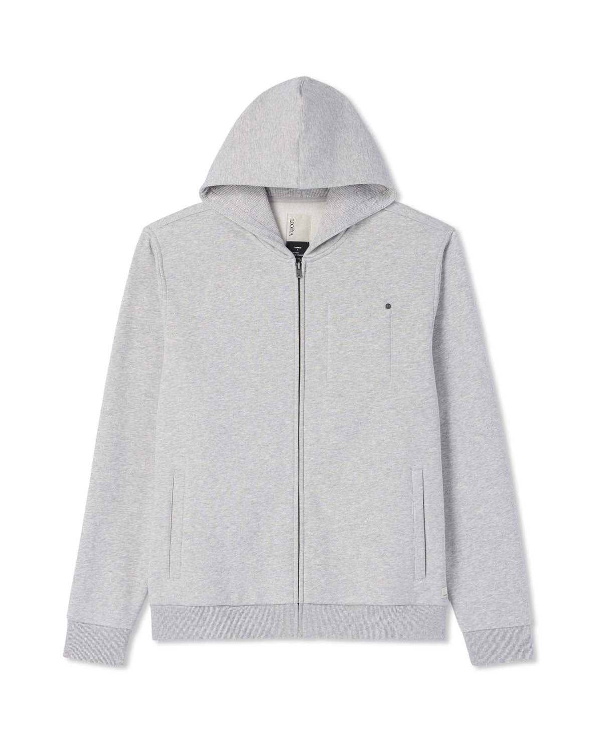 Vuori Seaside Full Zip 2.0 Men's Light Heather Grey Hoodie
