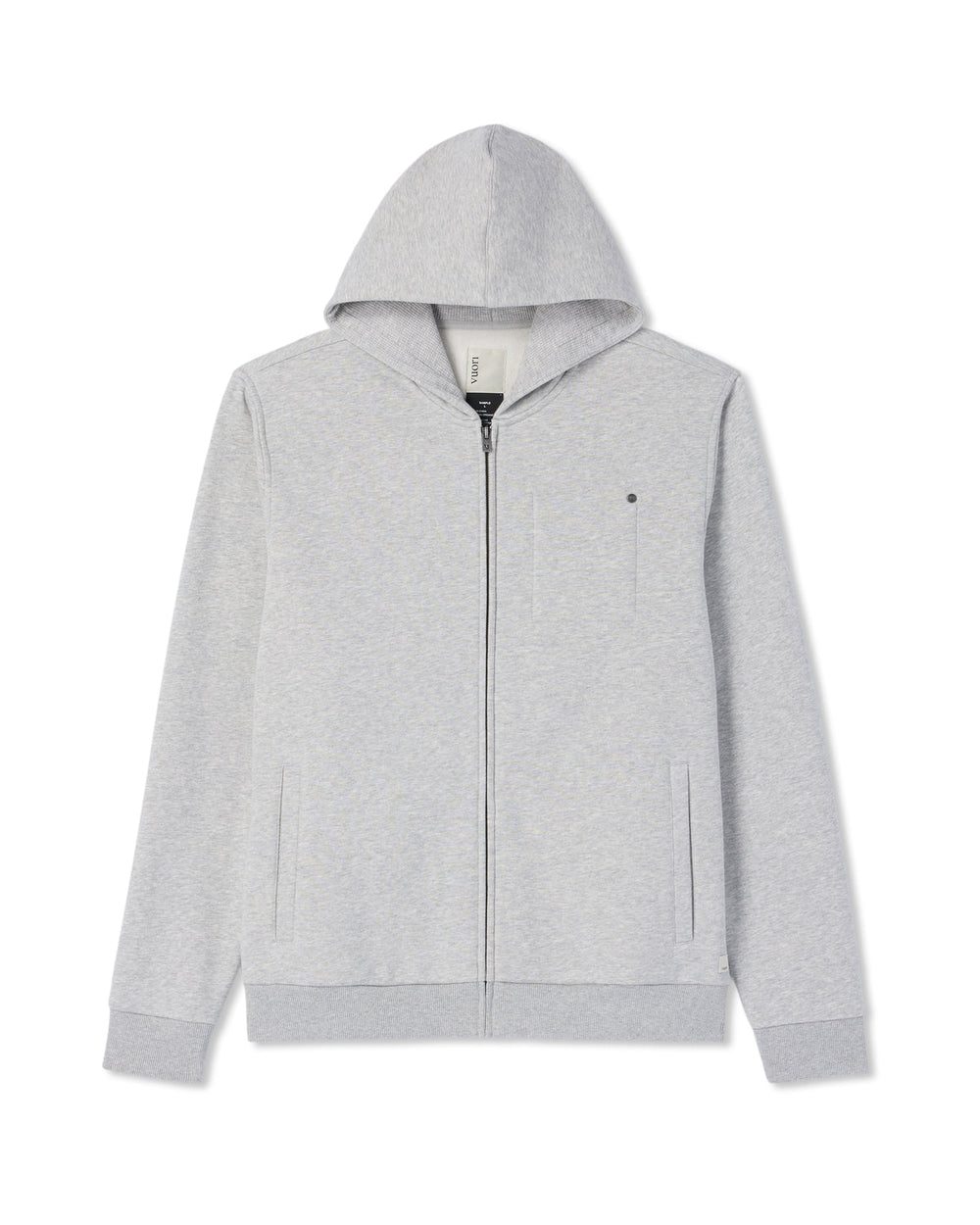 Vuori Seaside Full Zip 2.0 Men's Light Heather Grey Hoodie