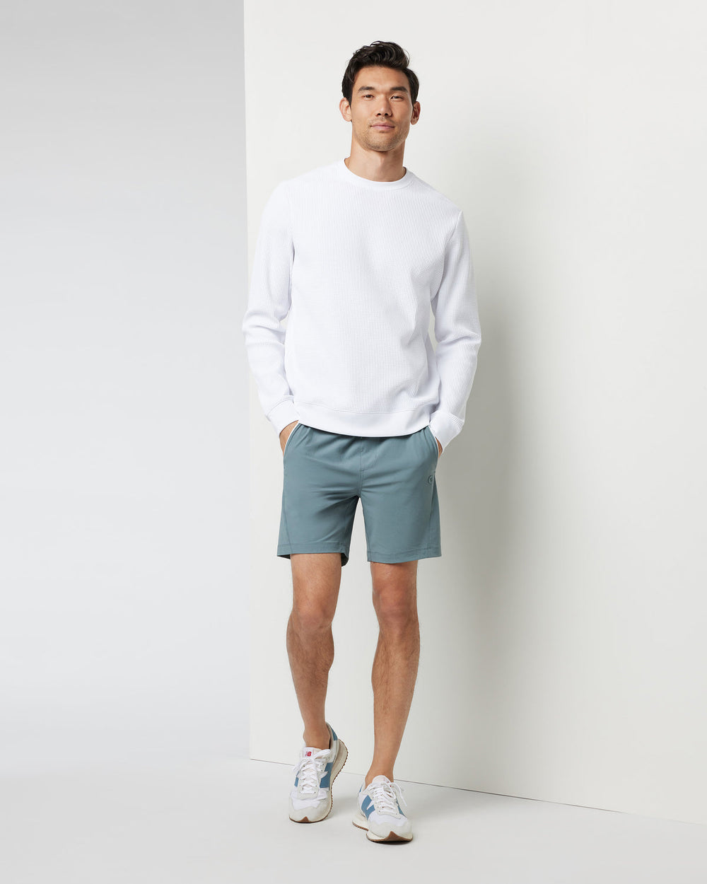 Vuori Jamestown Crew Men's White Waffle Crewneck