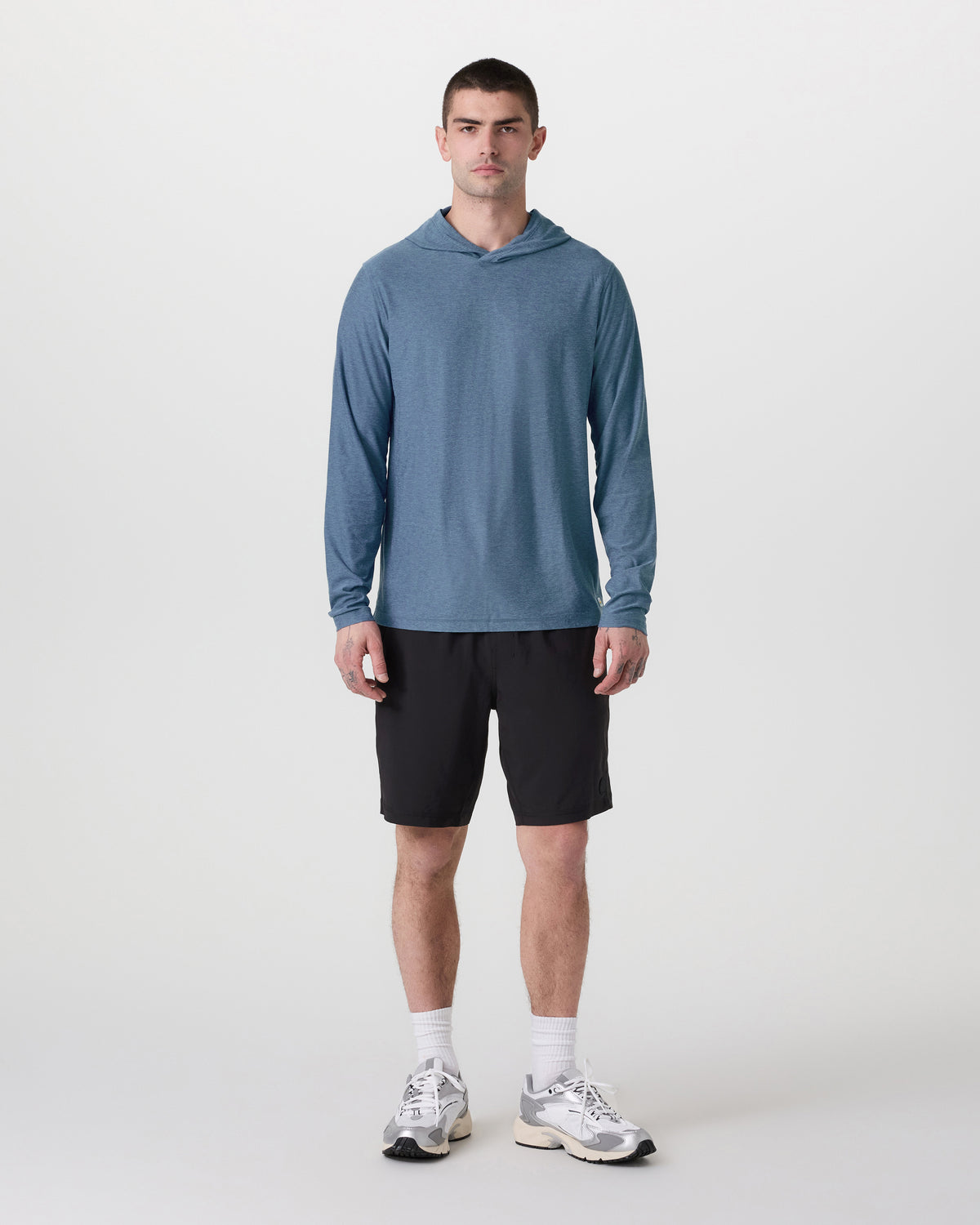 Vuori Strato Tech Hoodie Men's Pool Blue Workout Hoodie
