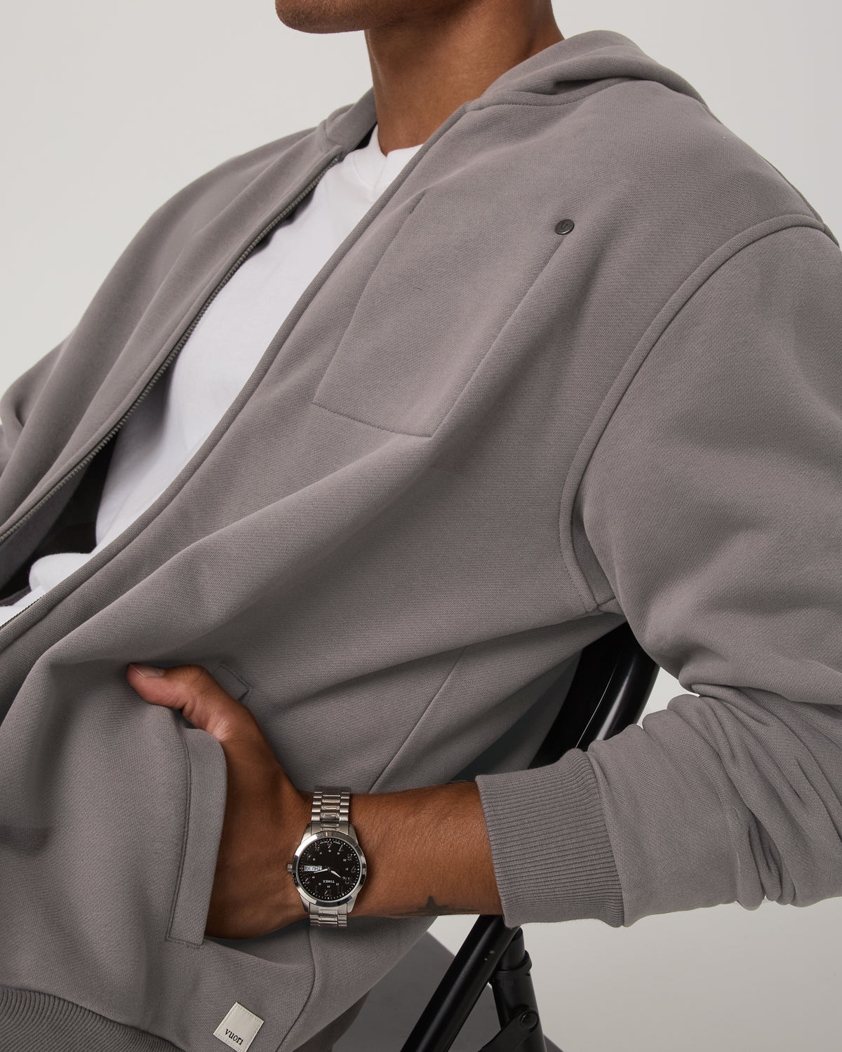 Vuori Seaside Full Zip 2.0 Men's Cavern Grey Full Zip Hoodie