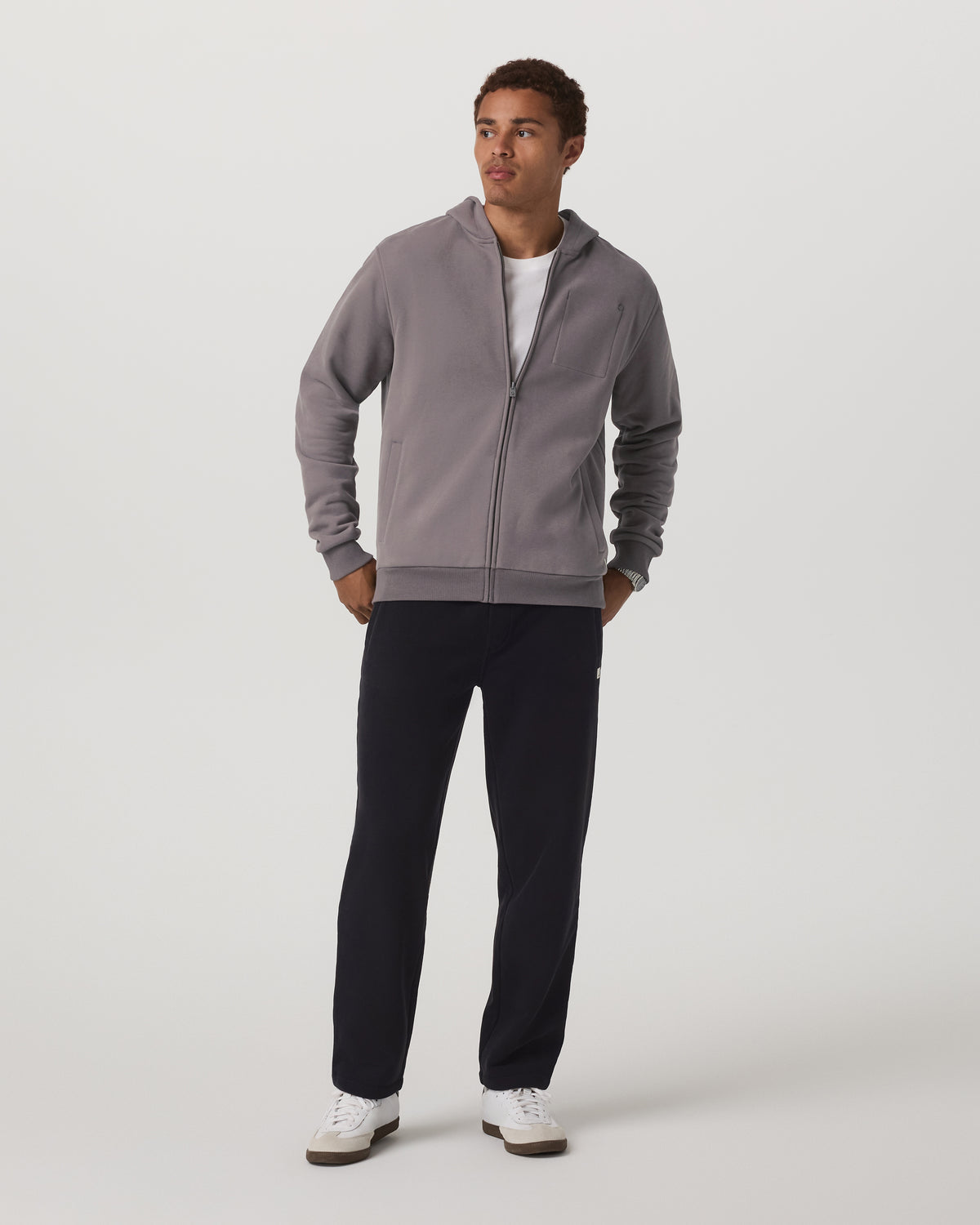 Vuori Seaside Full Zip 2.0 Men's Cavern Grey Full Zip Hoodie