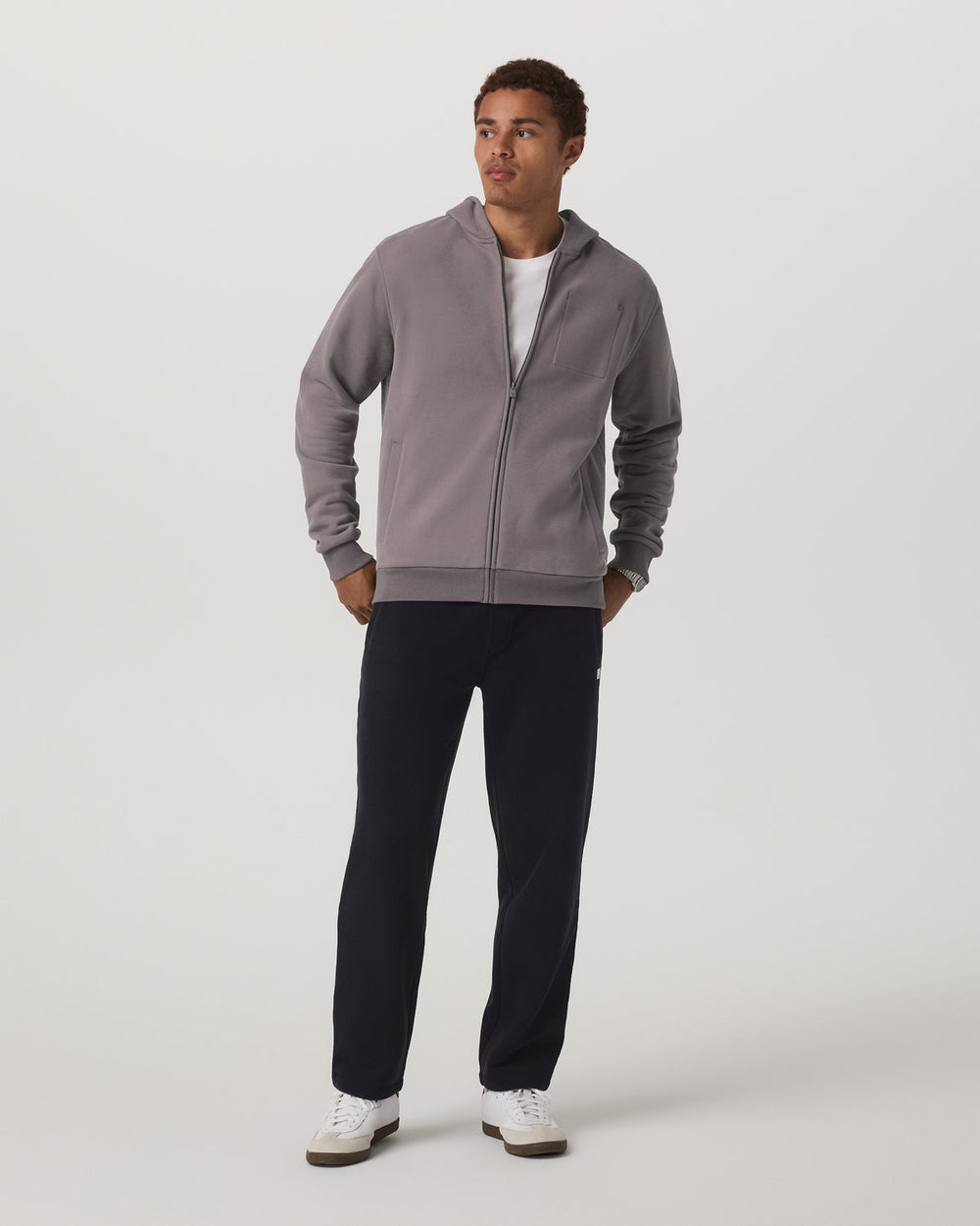Vuori Seaside Full Zip 2.0 Men's Cavern Grey Full Zip Hoodie