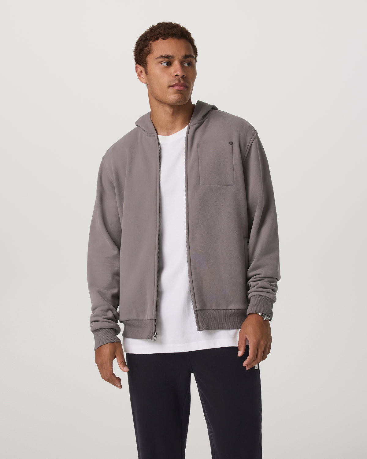 Vuori Seaside Full Zip 2.0 Men's Cavern Grey Full Zip Hoodie