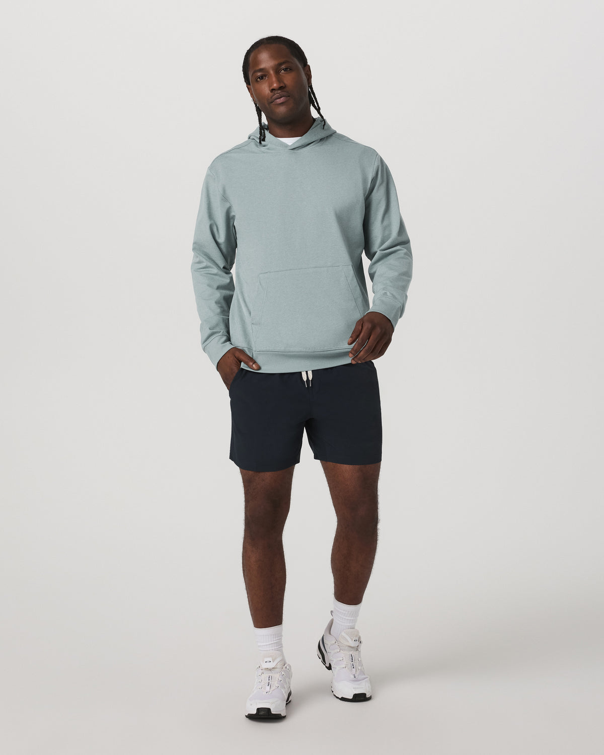 Vuori Men's Coronado Pullover Hoodie 2.0 Misty Blue Heather