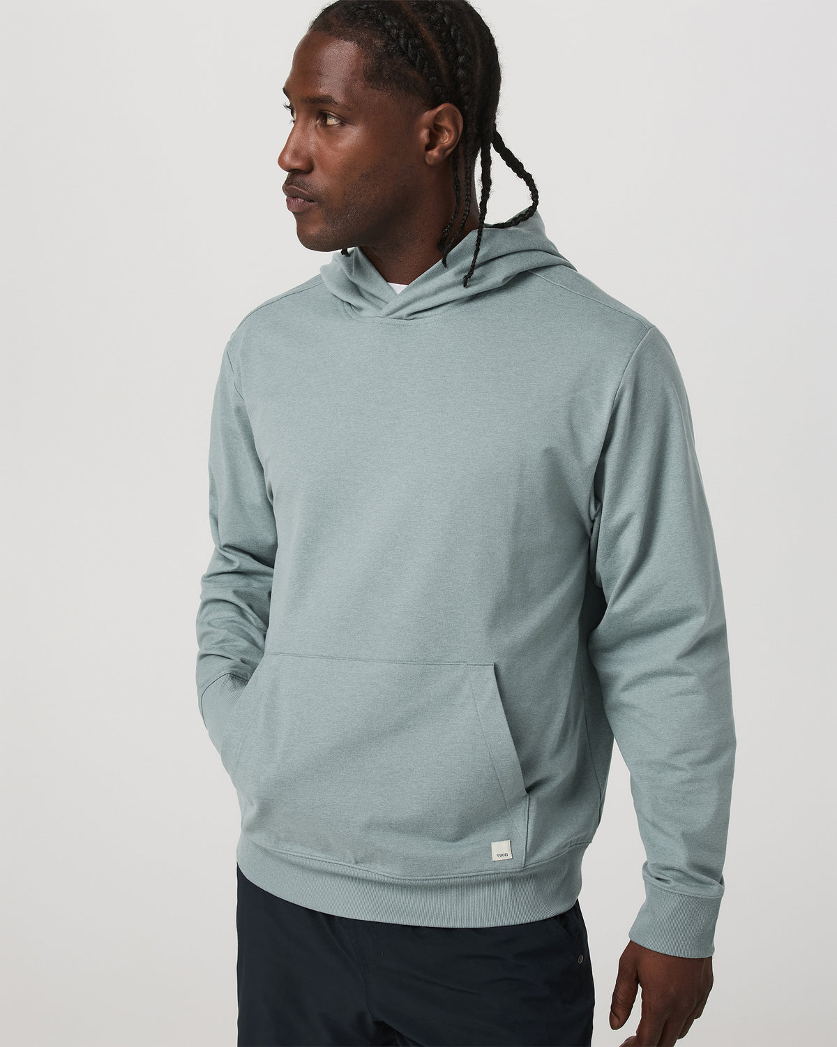 Vuori Men's Coronado Pullover Hoodie 2.0 Misty Blue Heather