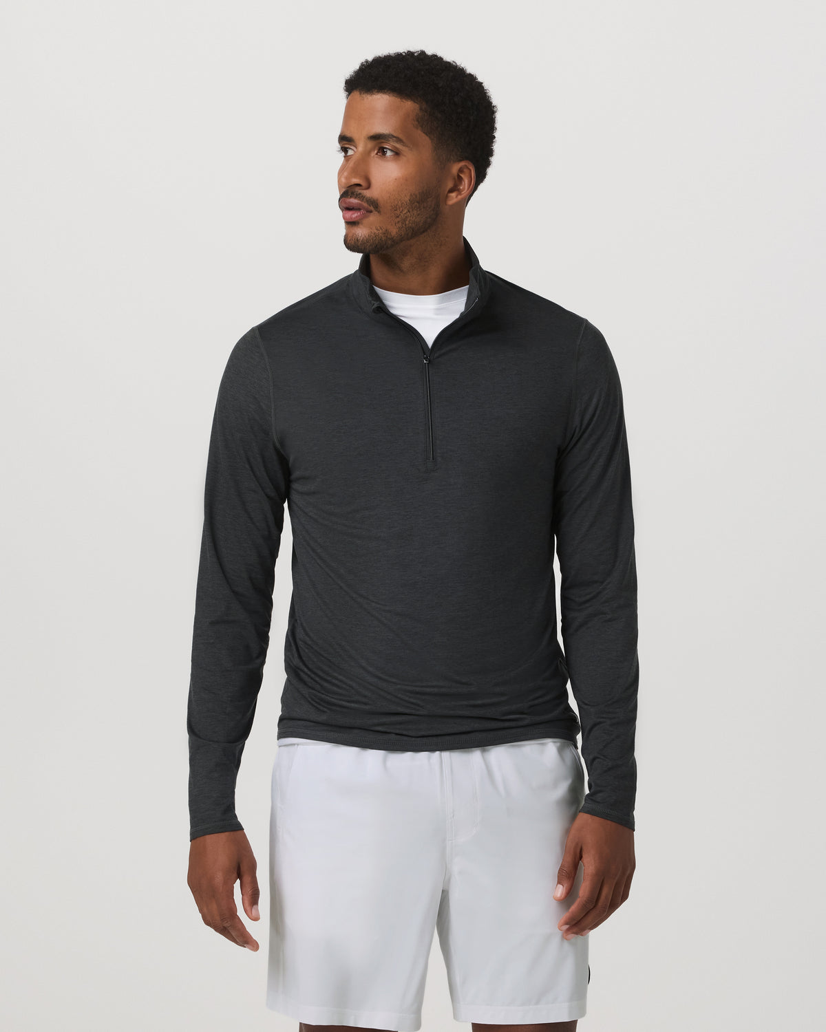 Vuori Ease Performance Half Zip 2.0 Charcoal Heather