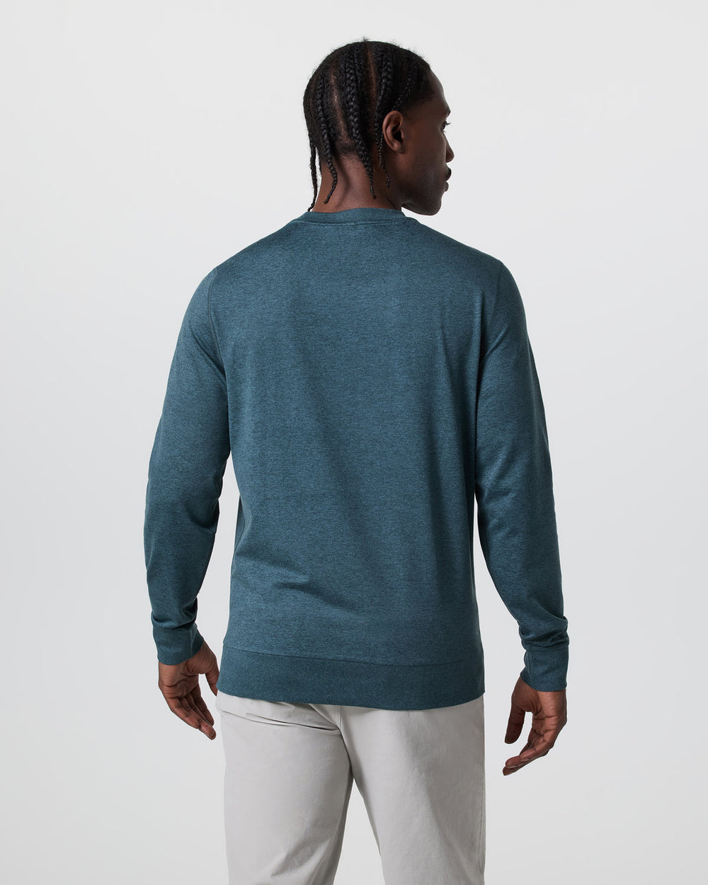 Vuori Ponto Performance Crew Deep Sea Heather Pullover