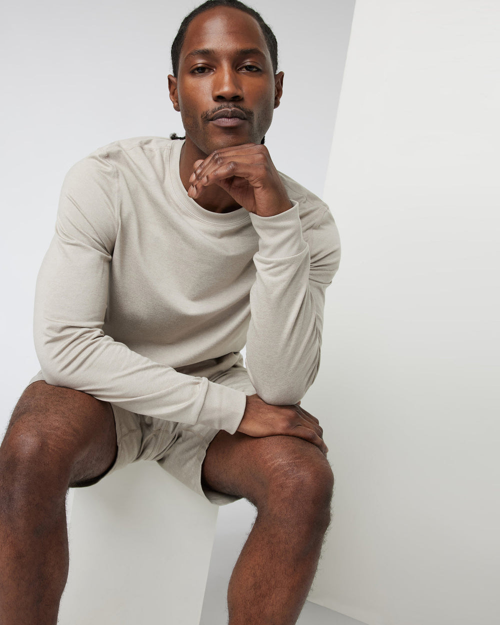 Vuori Ponto Performance Crew Dark Salt Heather Pullover