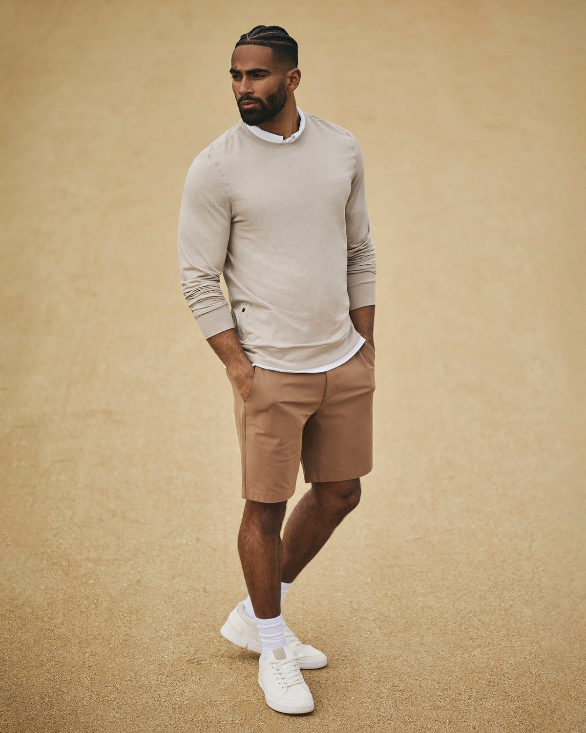 Vuori Ponto Performance Crew Dark Salt Heather Pullover