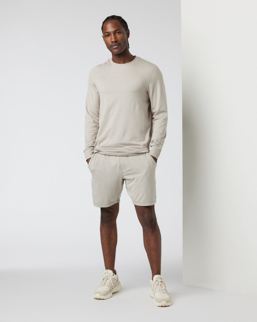 Vuori Ponto Performance Crew Dark Salt Heather Pullover