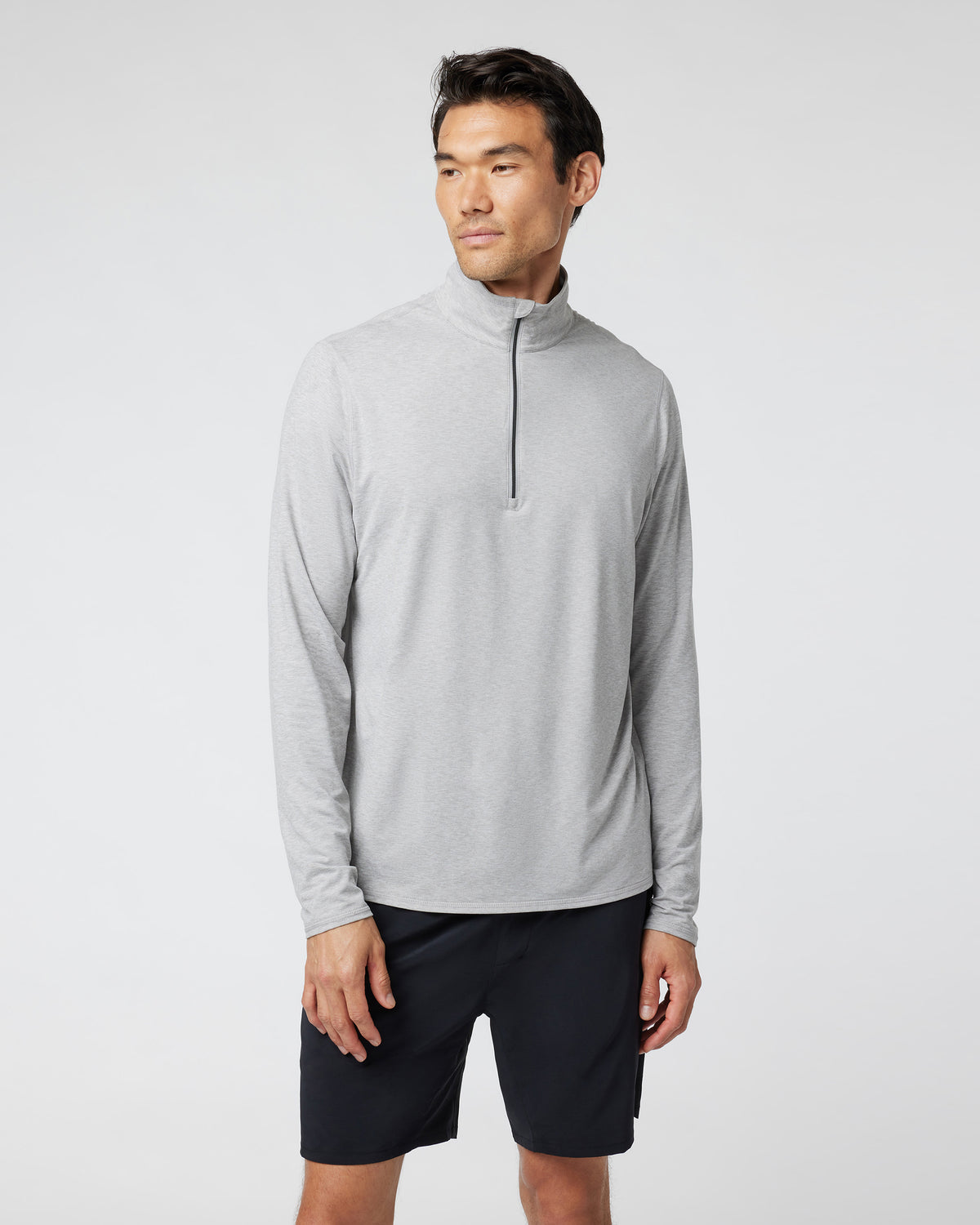 Vuori Ease Performance Half Zip 2.0 Light Heather Grey
