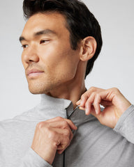 Vuori Ease Performance Half Zip 2.0 Light Heather Grey