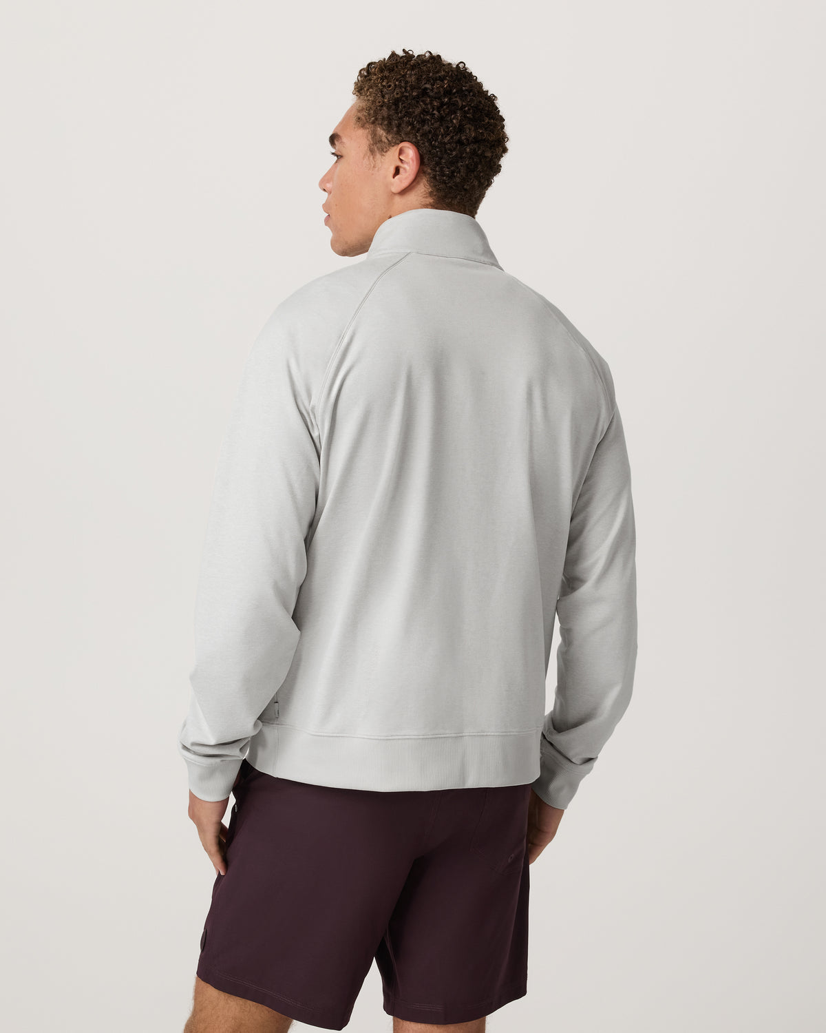 Vuori Coronado Novelty Full Zip Salt Heather Mock Neck Jacket