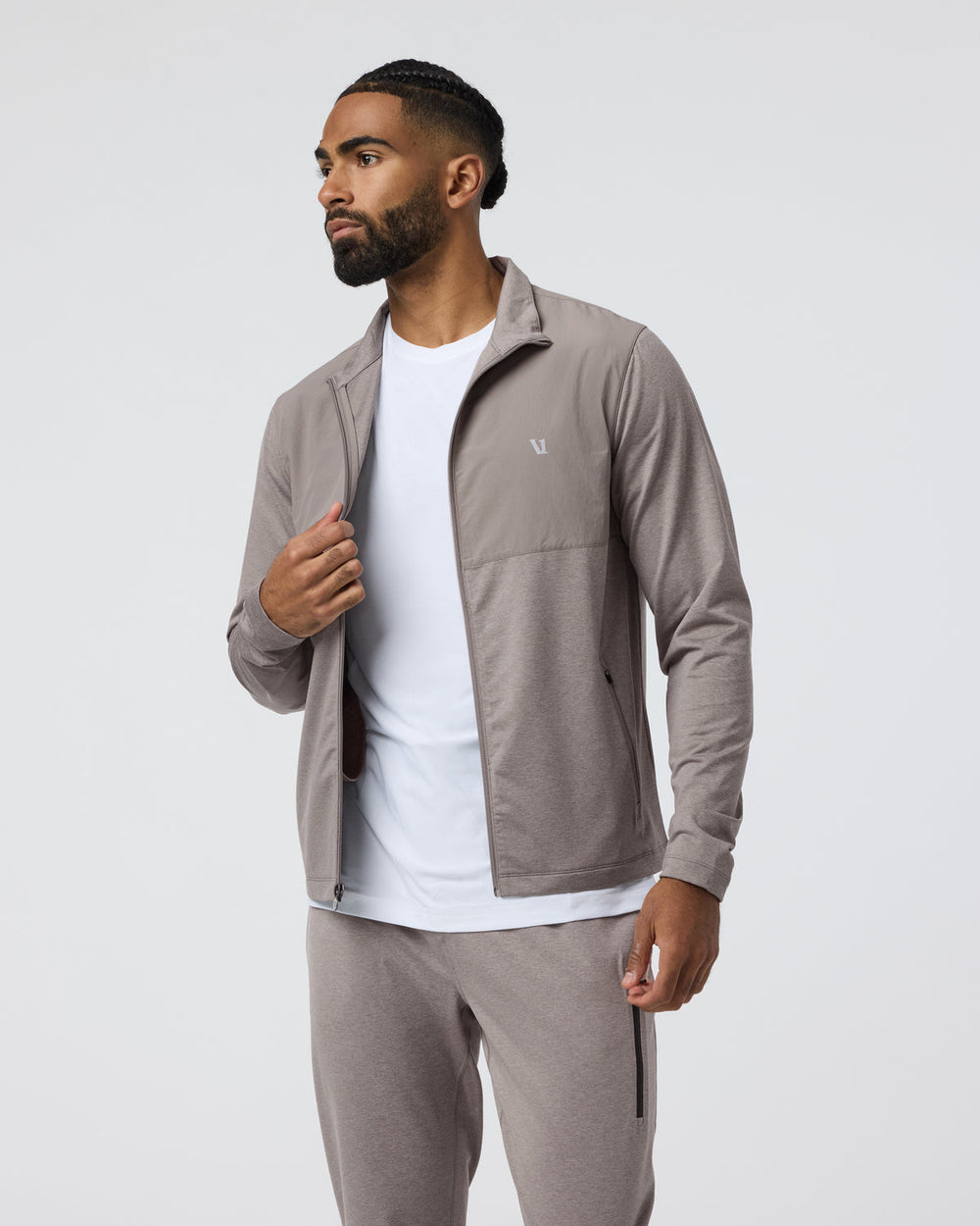 Vuori Sunday Element Track Jacket Mocha Heather