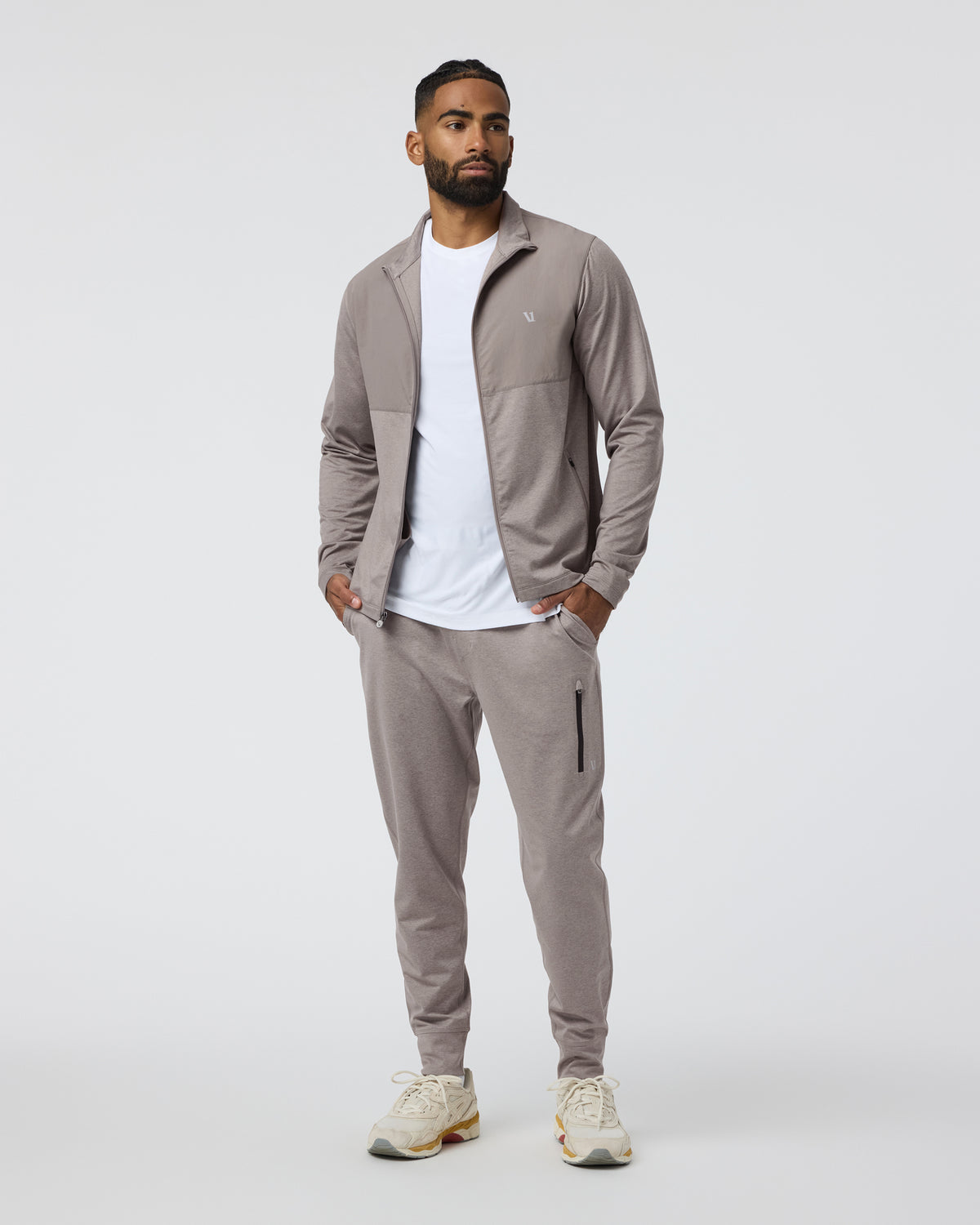 Vuori Sunday Element Track Jacket Mocha Heather