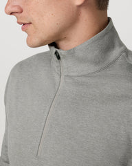 Vuori Ponto 1/2 Zip Mock Neck Men's Driftwood Heather Top