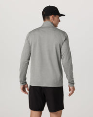 Vuori Ponto 1/2 Zip Mock Neck Men's Driftwood Heather Top