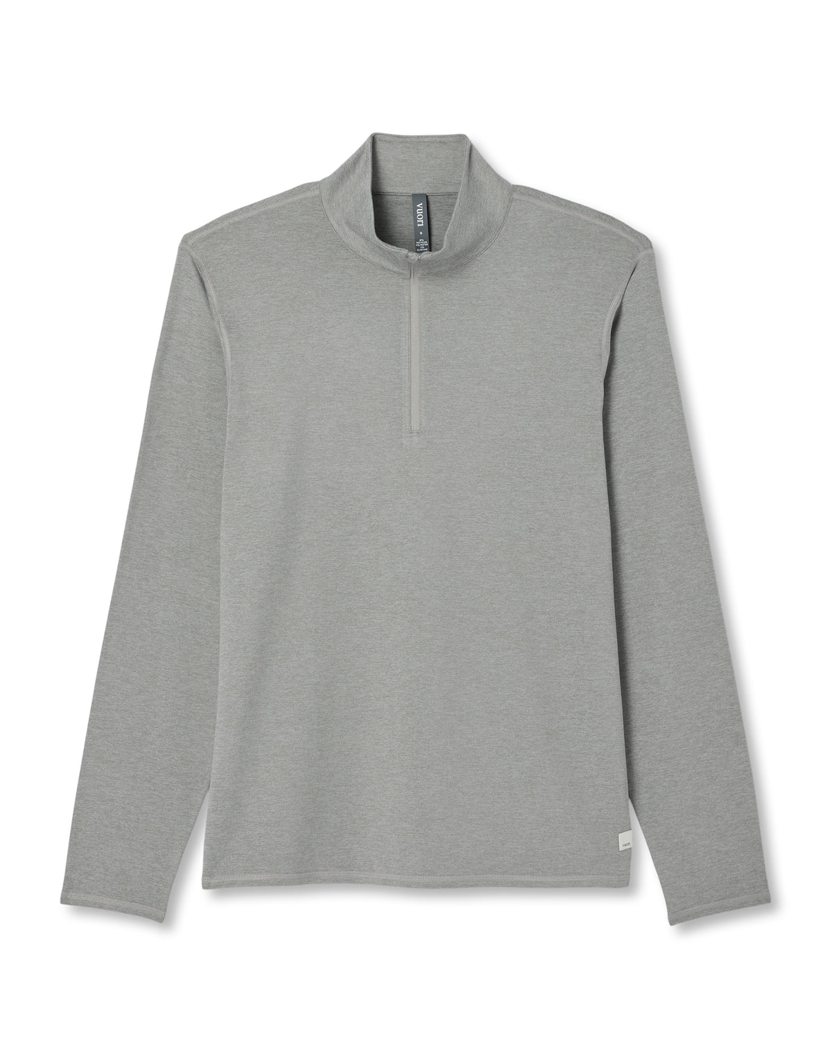 Vuori Ponto 1/2 Zip Mock Neck Men's Driftwood Heather Top