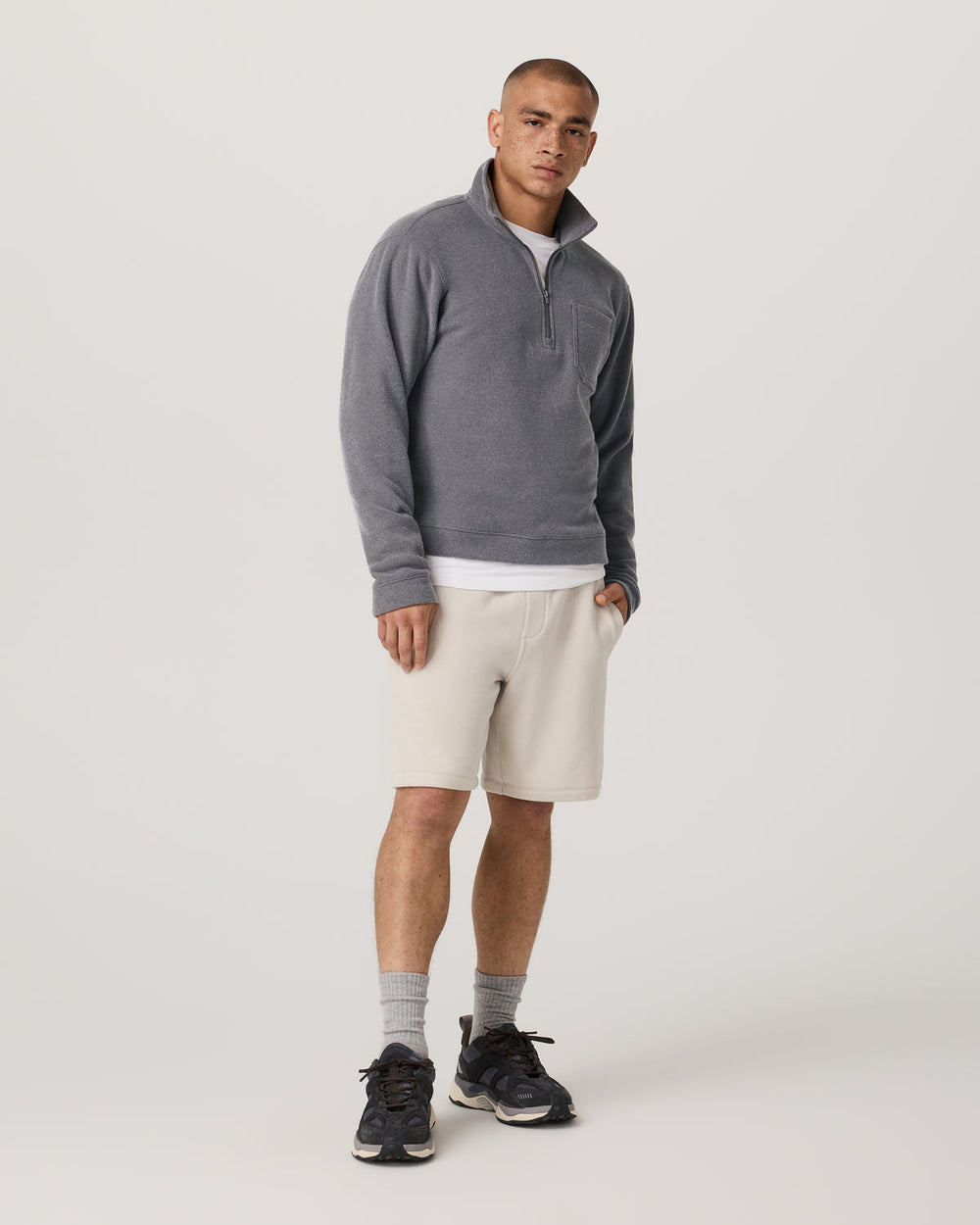 Vuori Beach Fleece 1/2 Zip - Relaxed Pinecone Heather Pullover