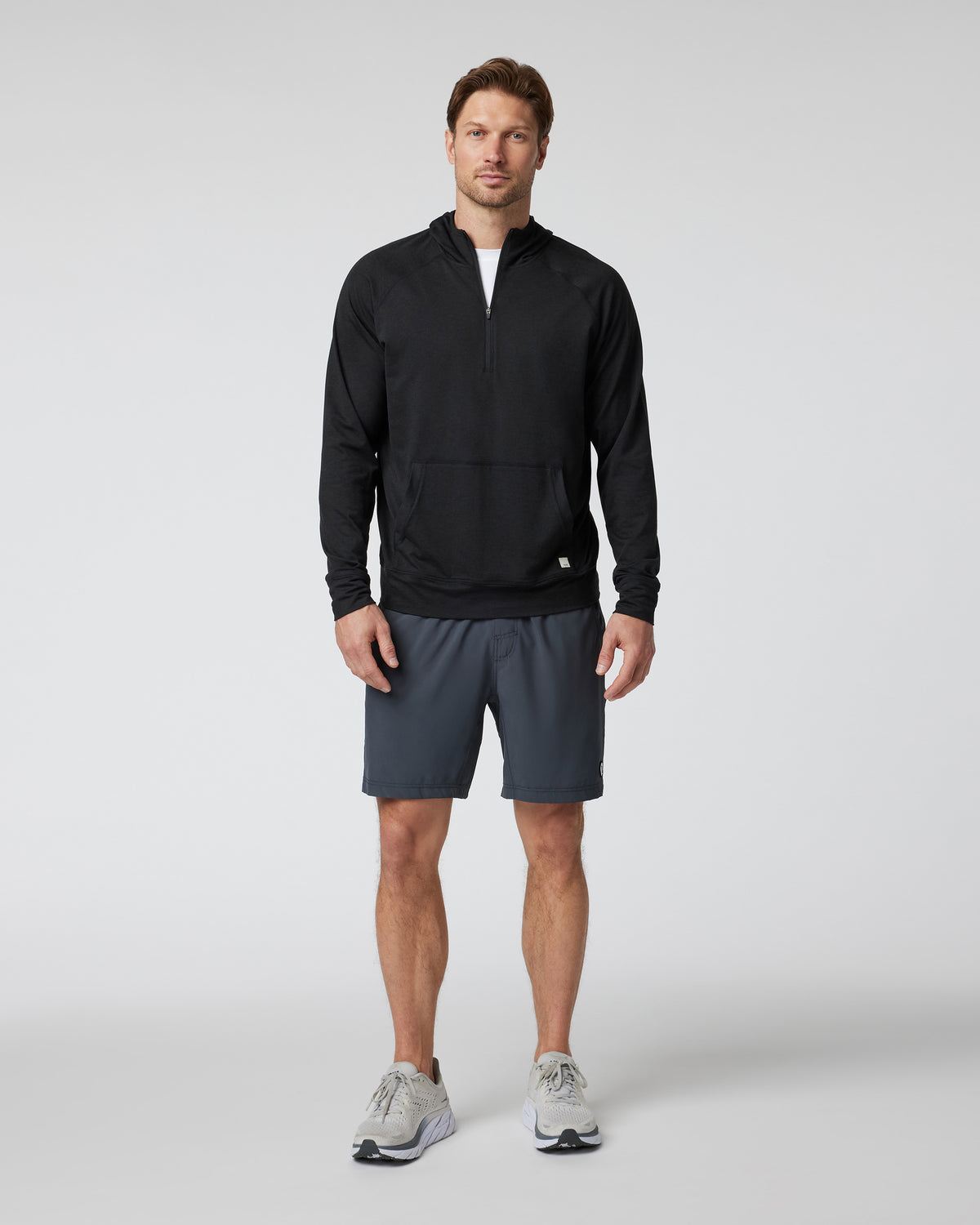Vuori Ponto Performance Half Zip Hoodie Men's Black Half Zip