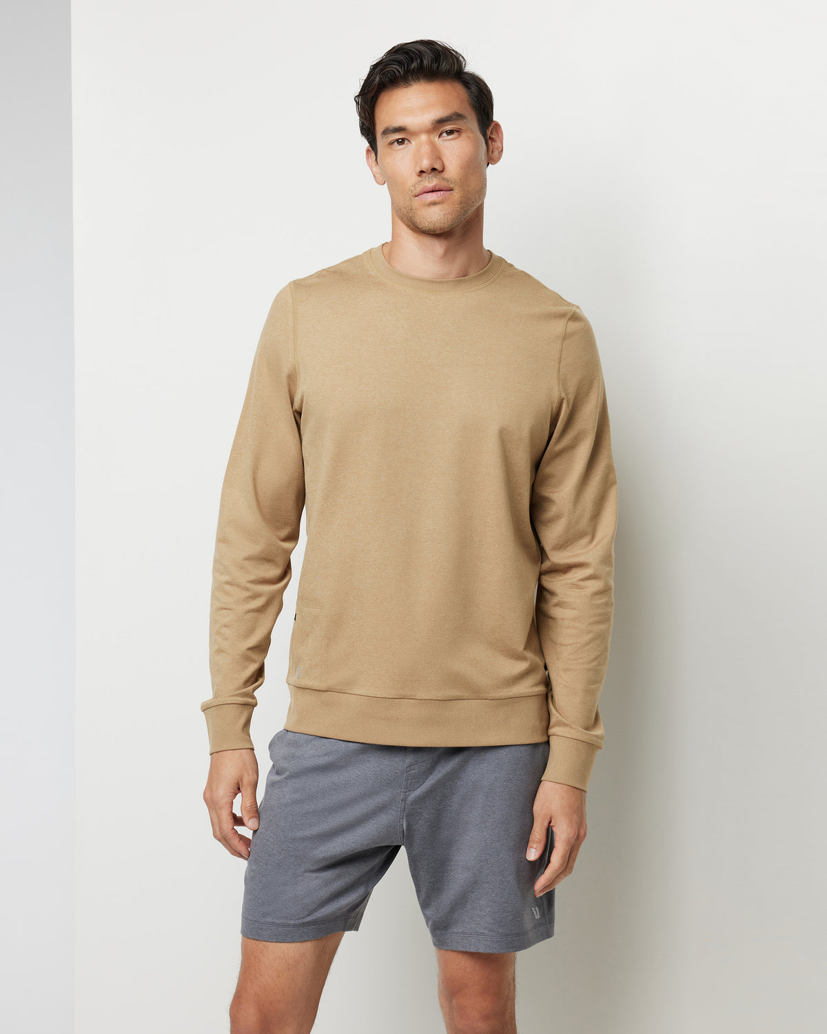 Vuori Ponto Performance Crew Sungold Heather Pullover