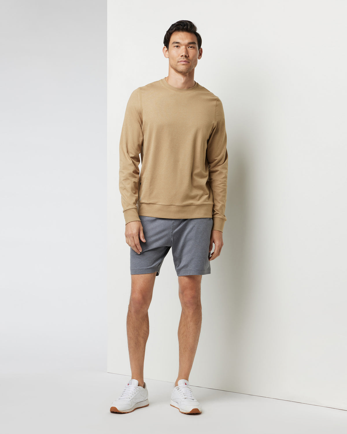 Vuori Ponto Performance Crew Sungold Heather Pullover