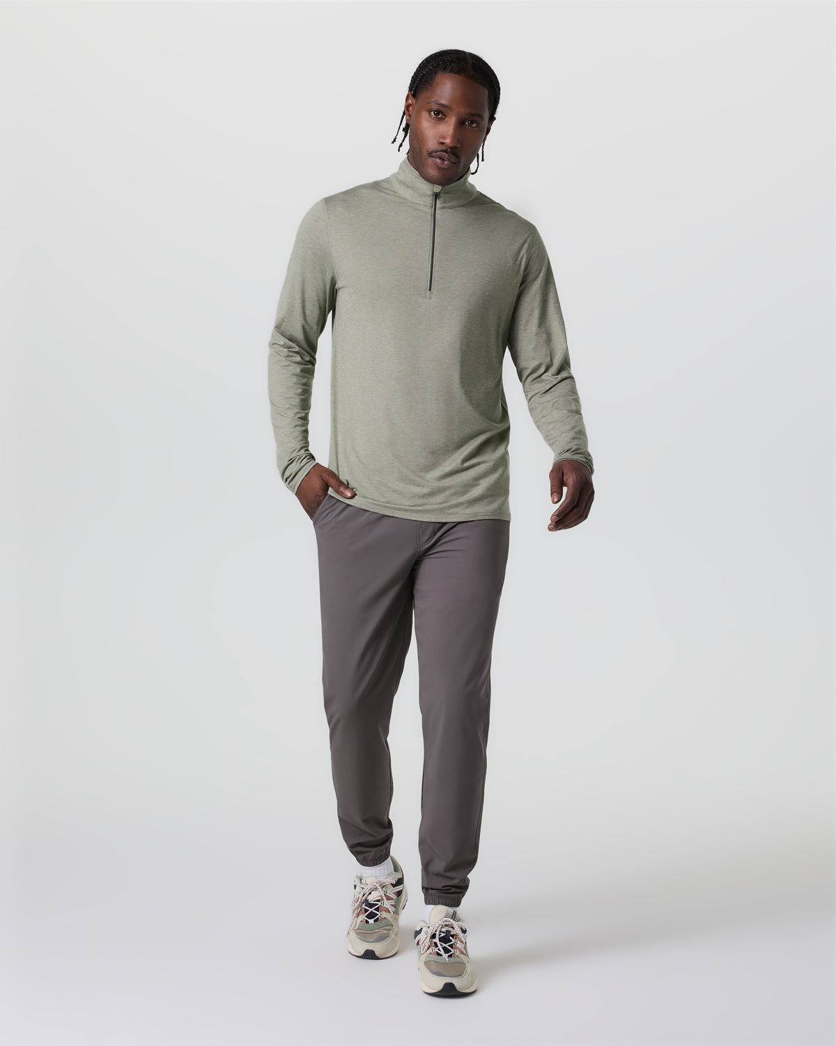 Vuori Ease Performance Half Zip 2.0 Laurel Heather