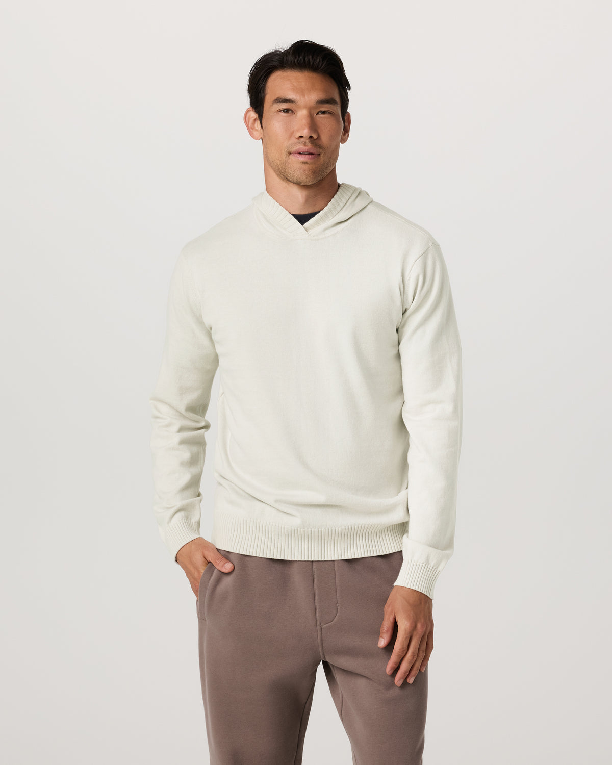 Vuori Fluent Sweater Hoodie Men's Winter Grey Cashmere Hoodie