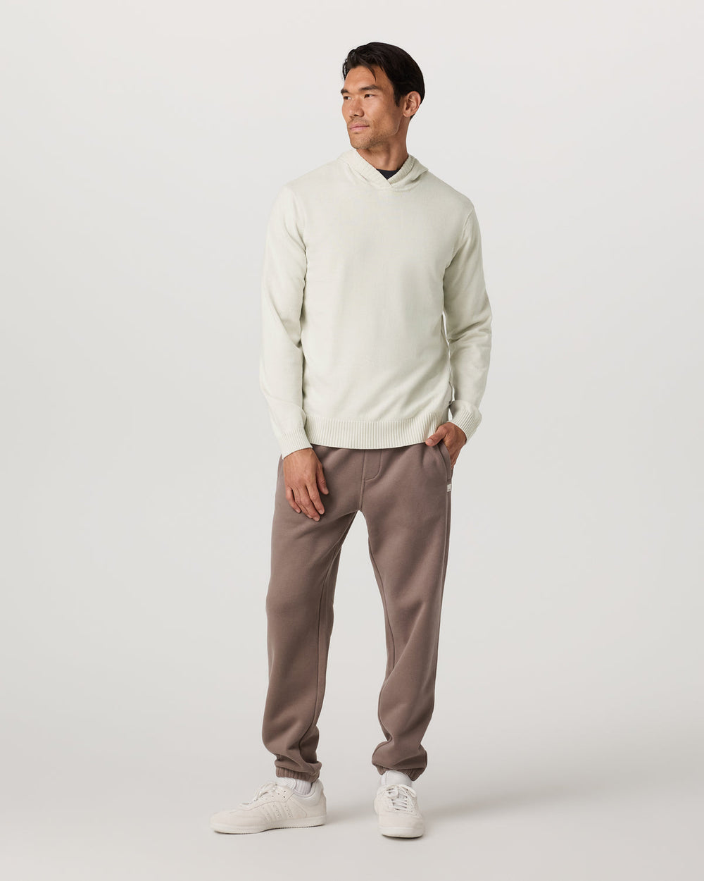 Vuori Fluent Sweater Hoodie Men's Winter Grey Cashmere Hoodie
