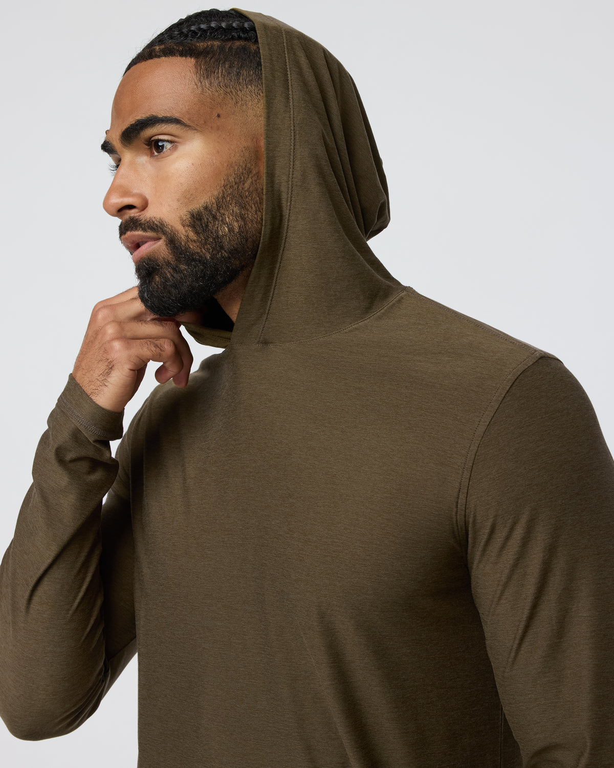 Vuori Strato Tech Hoodie Men's Moss Green Workout Hoodie