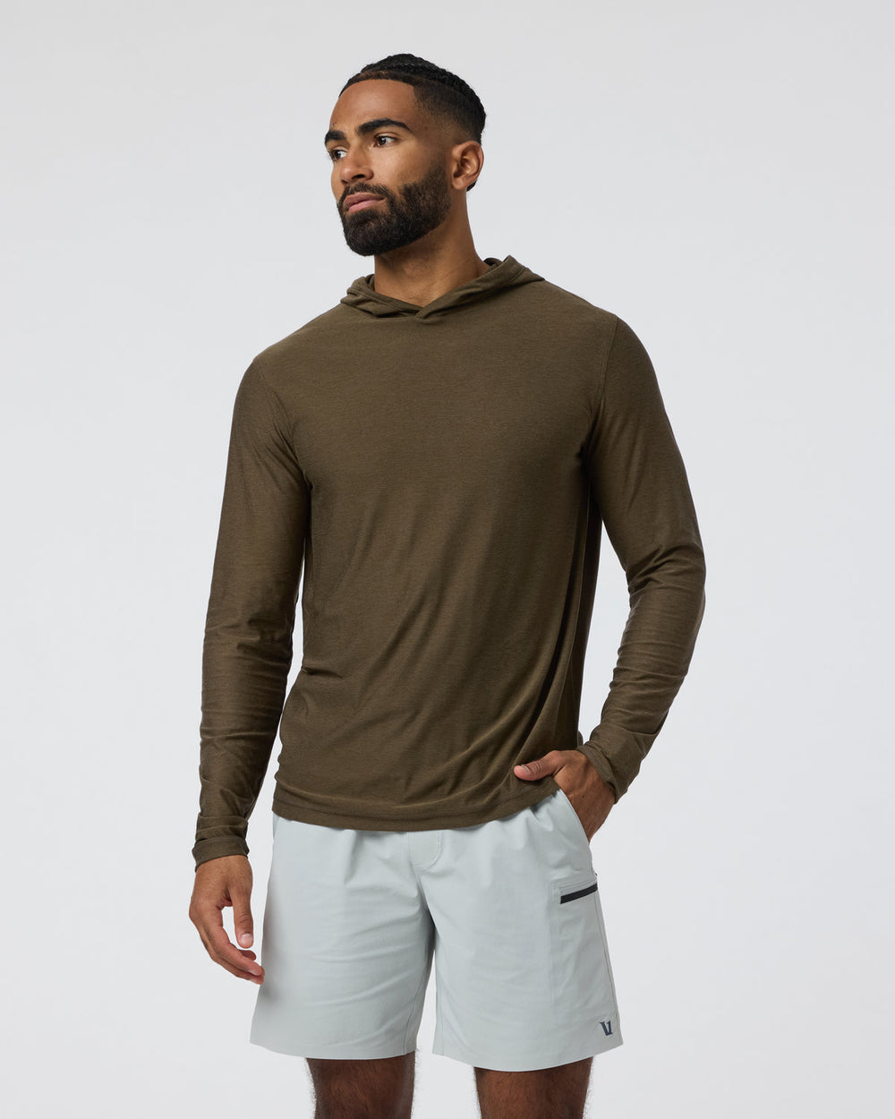 Vuori Strato Tech Hoodie Men's Moss Green Workout Hoodie