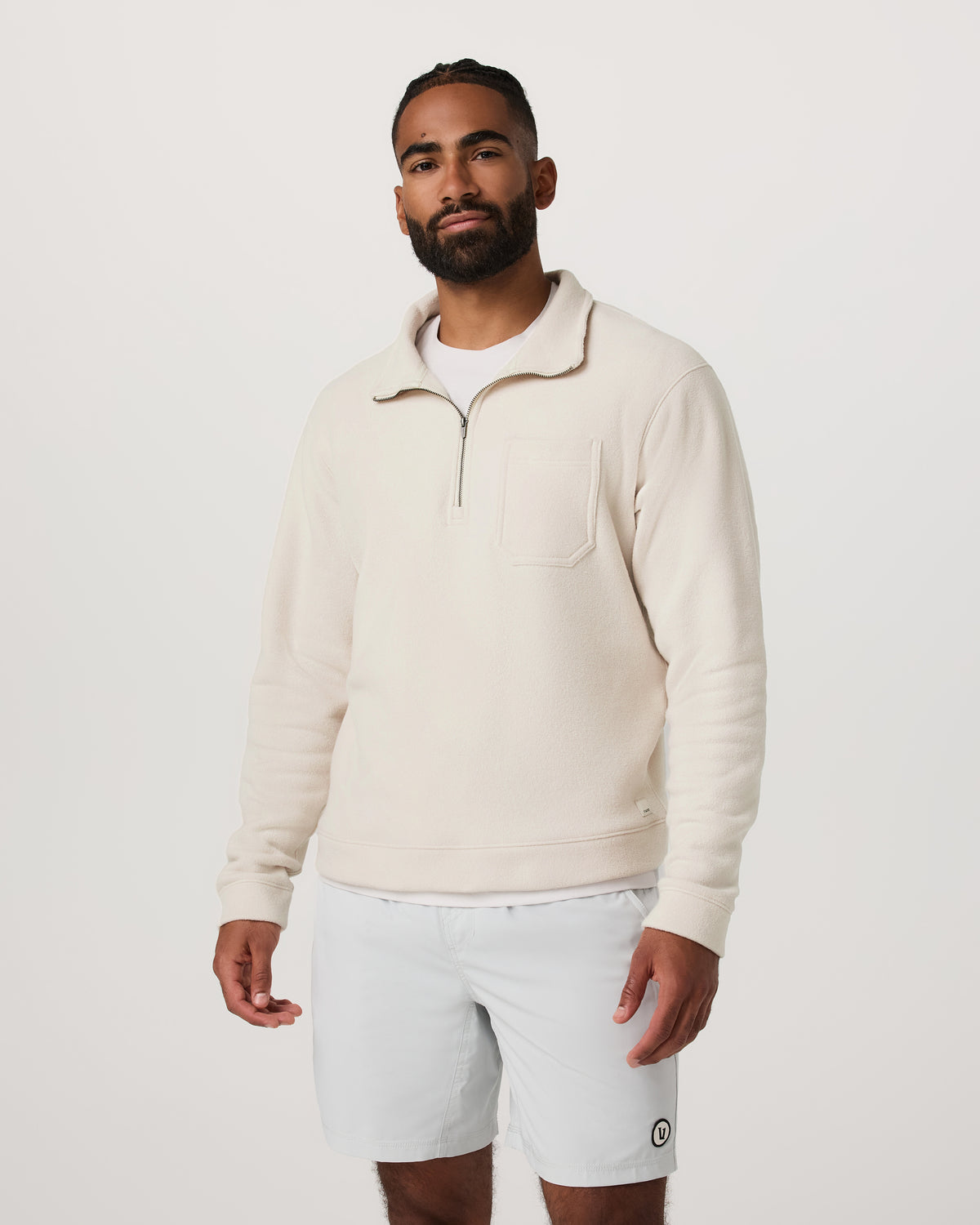 Vuori Beach Fleece 1/2 Zip - Relaxed Bone Heather Pullover