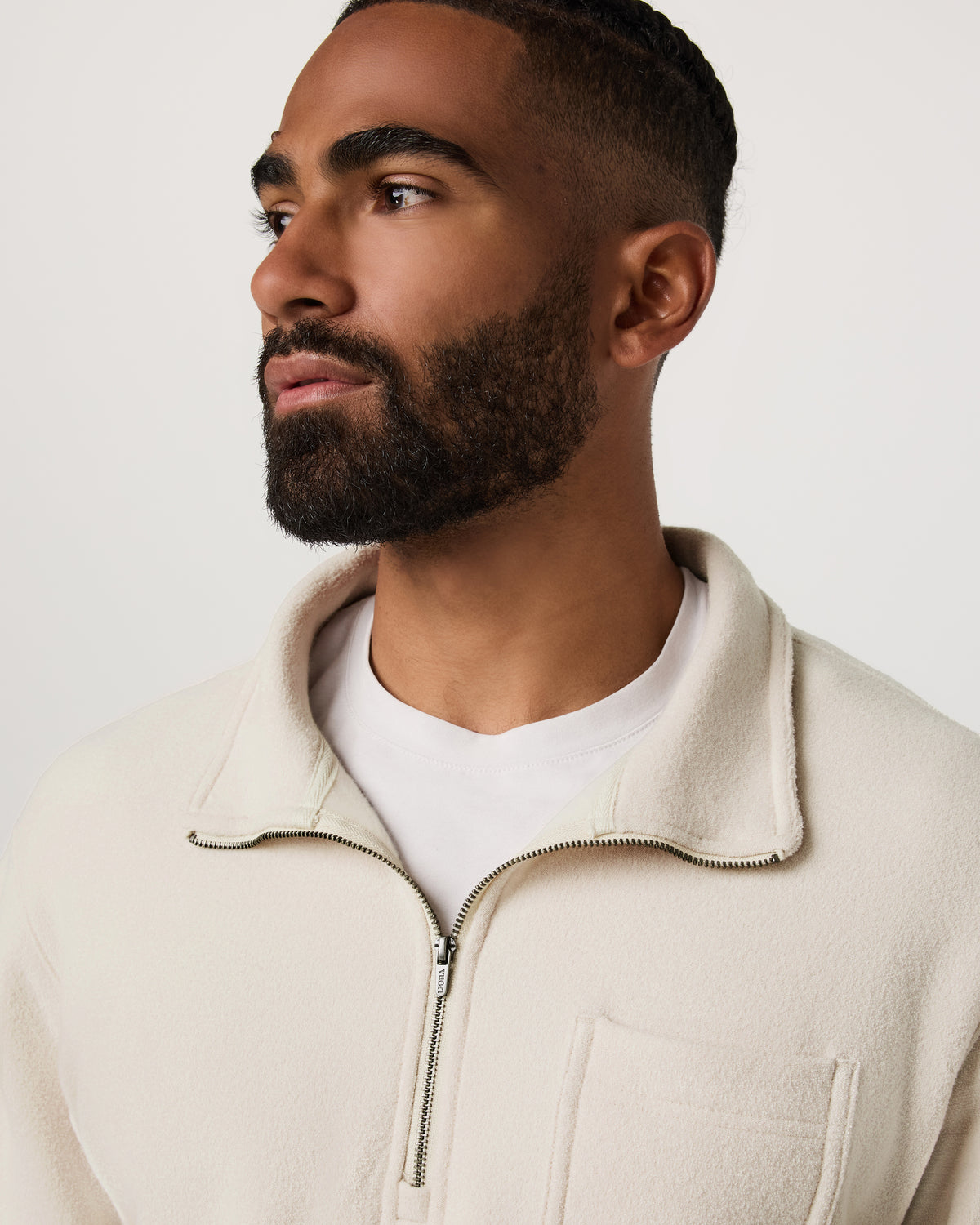 Vuori Beach Fleece 1/2 Zip - Relaxed Bone Heather Pullover