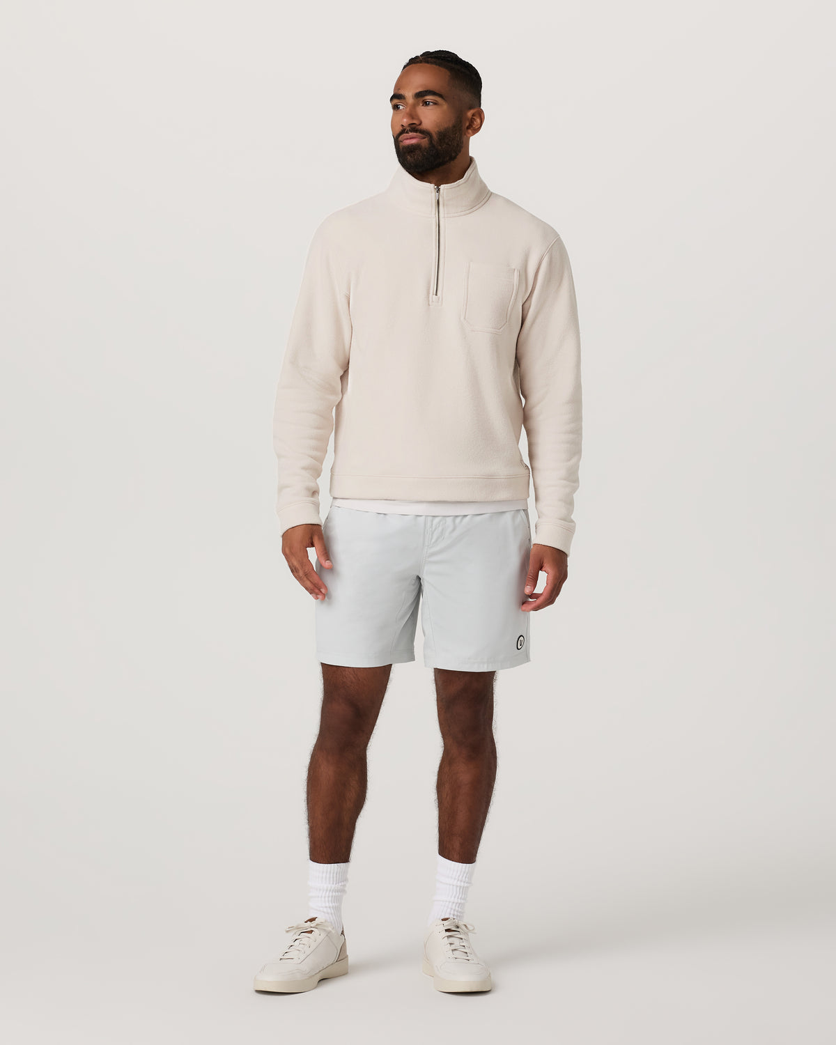 Vuori Beach Fleece 1/2 Zip - Relaxed Bone Heather Pullover