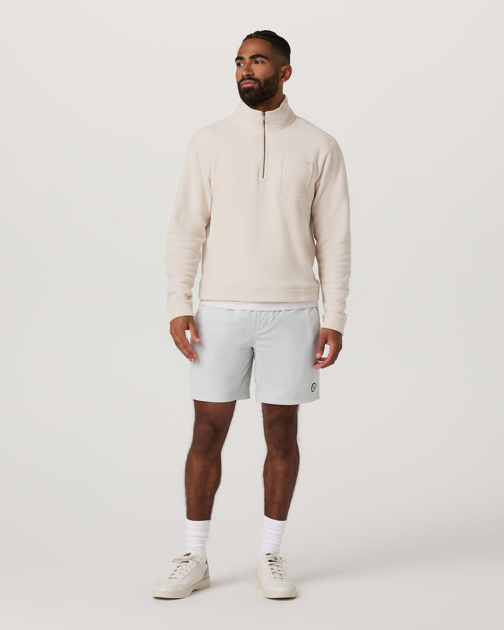 Vuori Beach Fleece 1/2 Zip - Relaxed Bone Heather Pullover