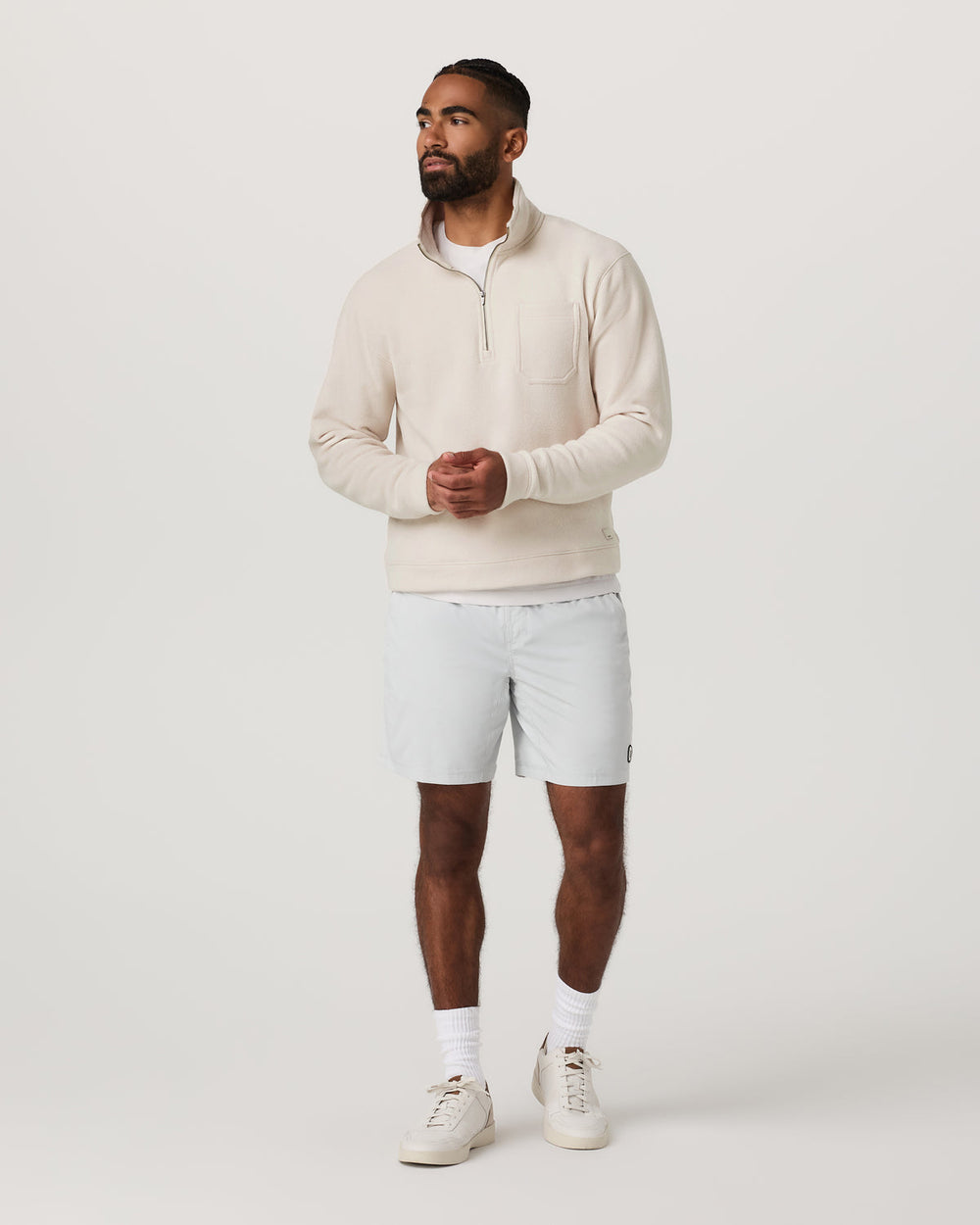 Vuori Beach Fleece 1/2 Zip - Relaxed Bone Heather Pullover