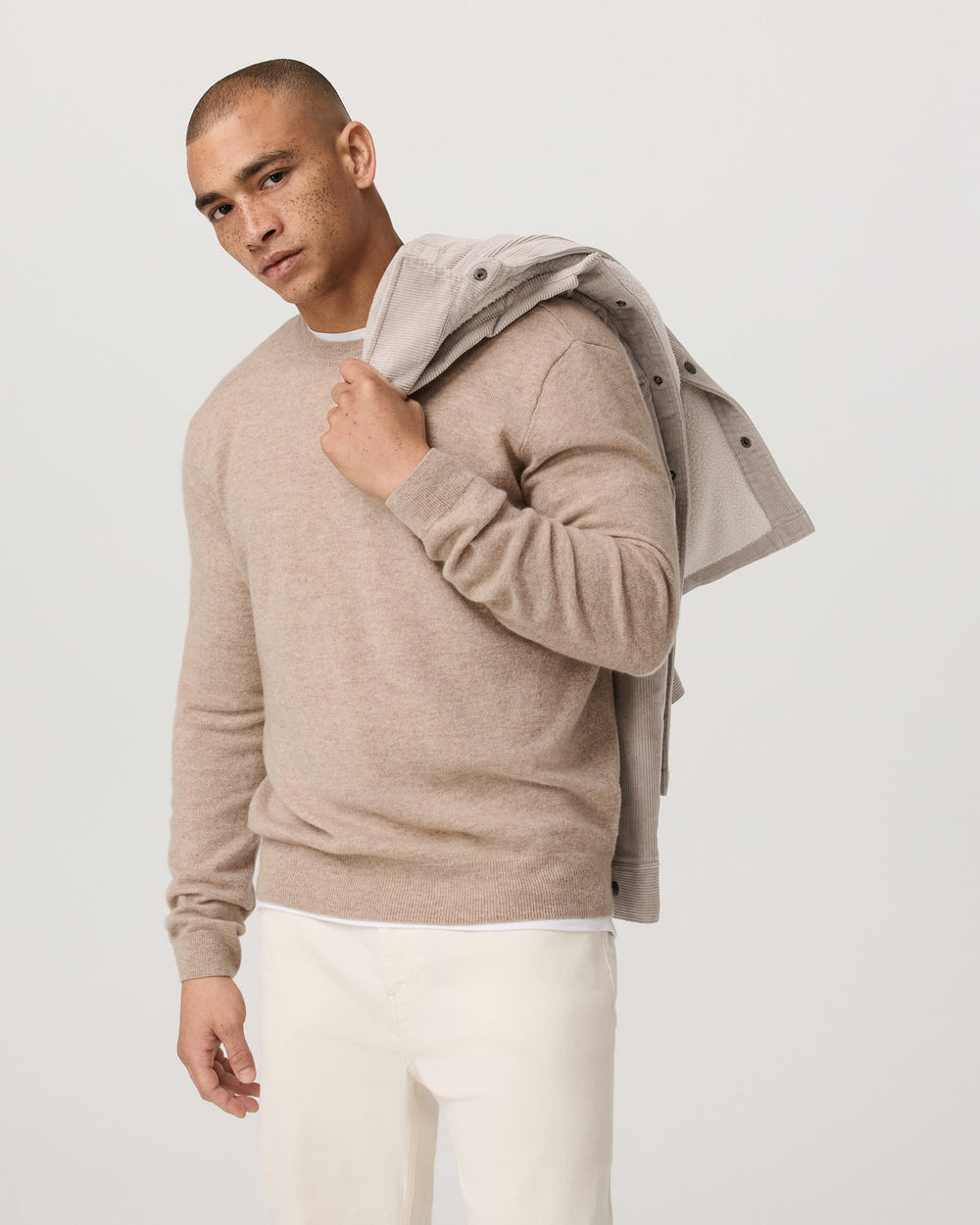 Vuori Berik Cashmere Sweater Men's Oatmeal Heather Sweater