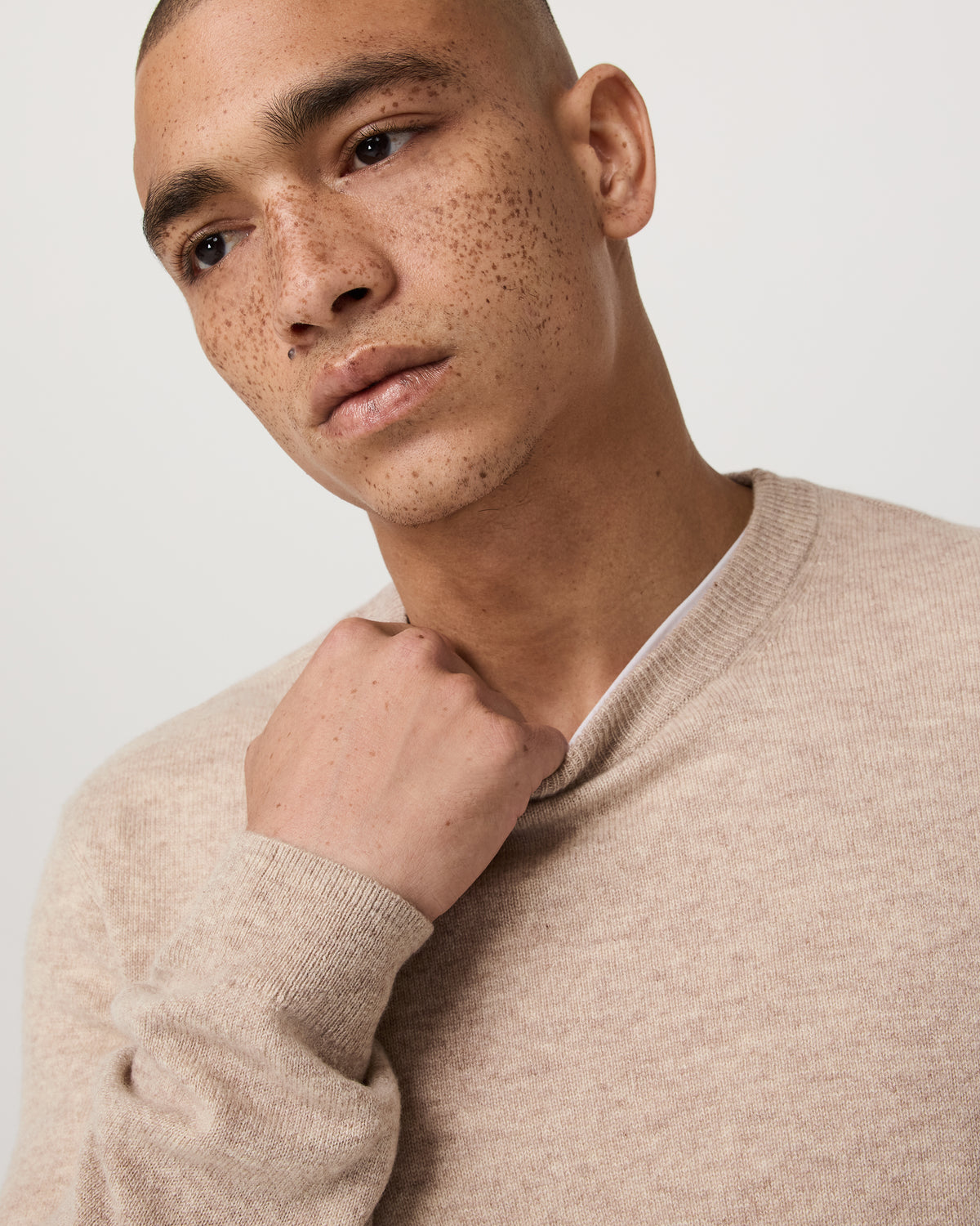 Vuori Berik Cashmere Sweater Men's Oatmeal Heather Sweater