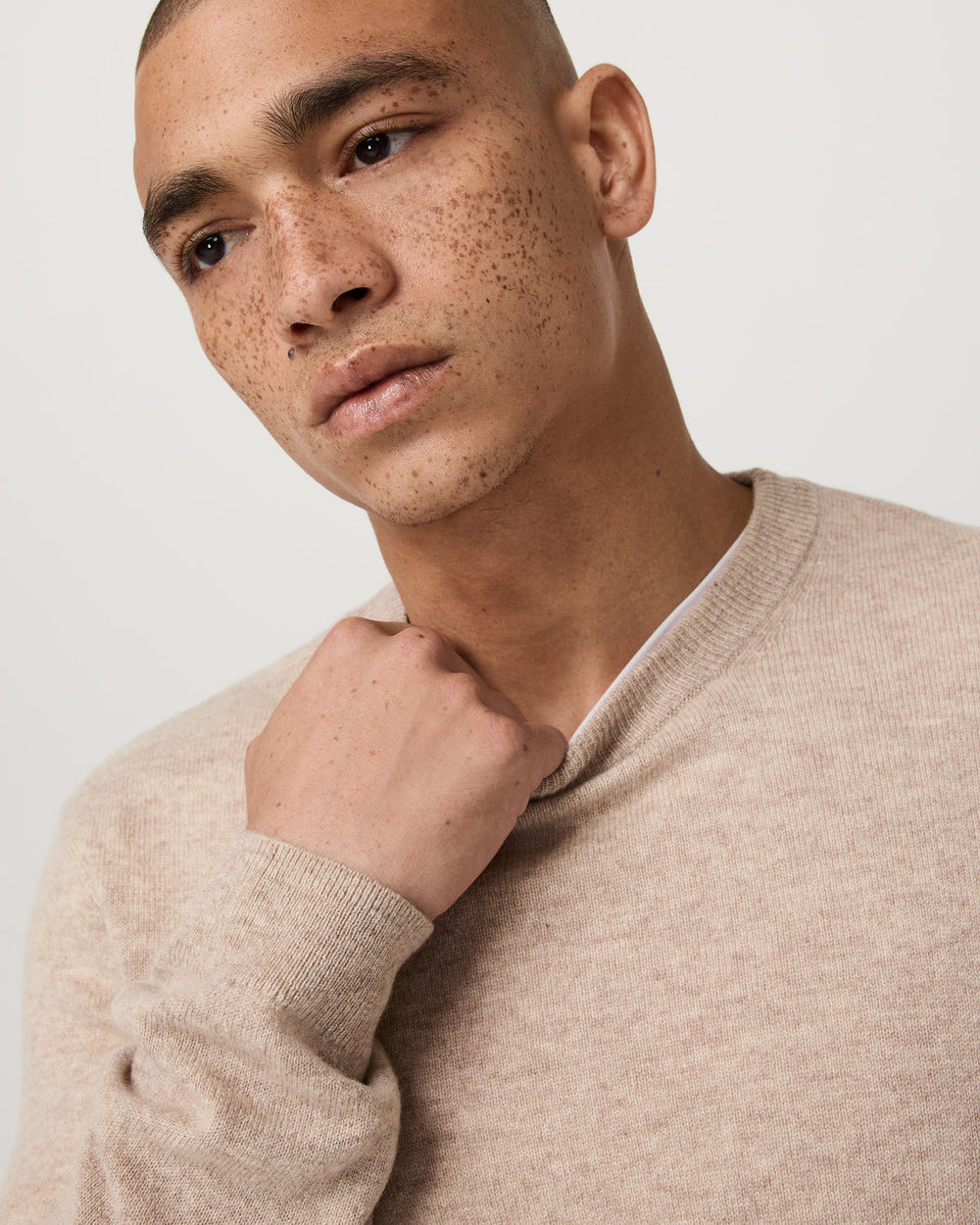 Vuori Berik Cashmere Sweater Men's Oatmeal Heather Sweater